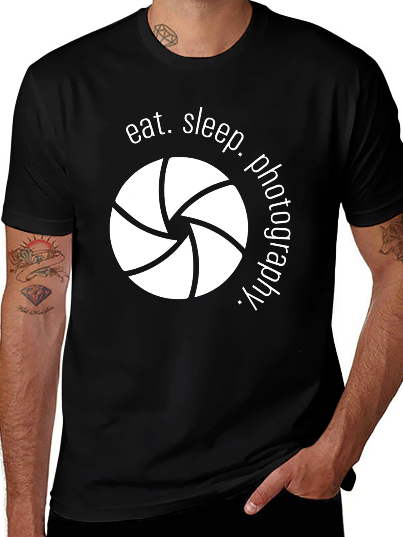 Variant 28 of Eat Sleep Photography T-Shirt - Black Crew Neck