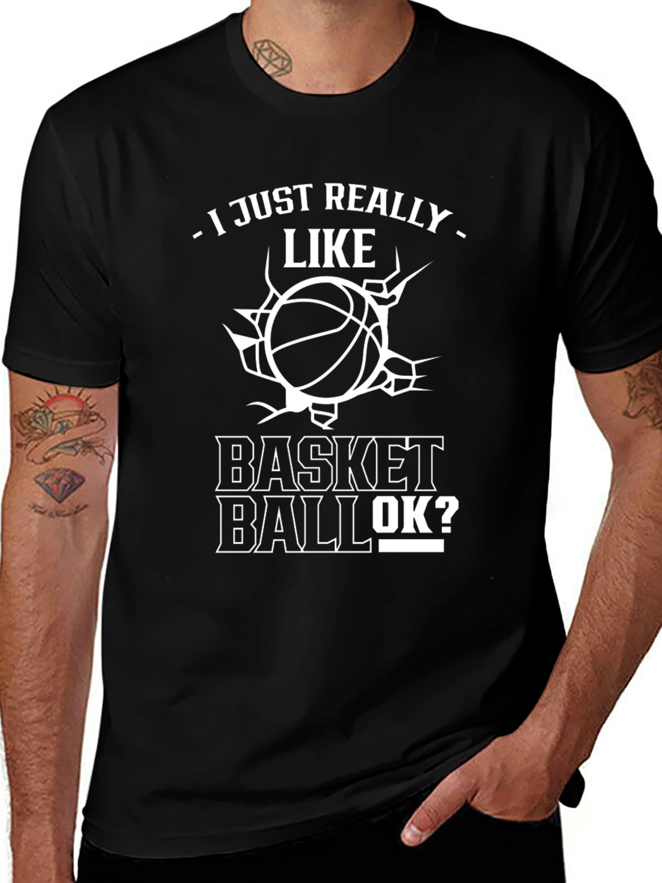 Variant 3 of Basketball Obsessed Graphic Tee - Black Cotton Shirt