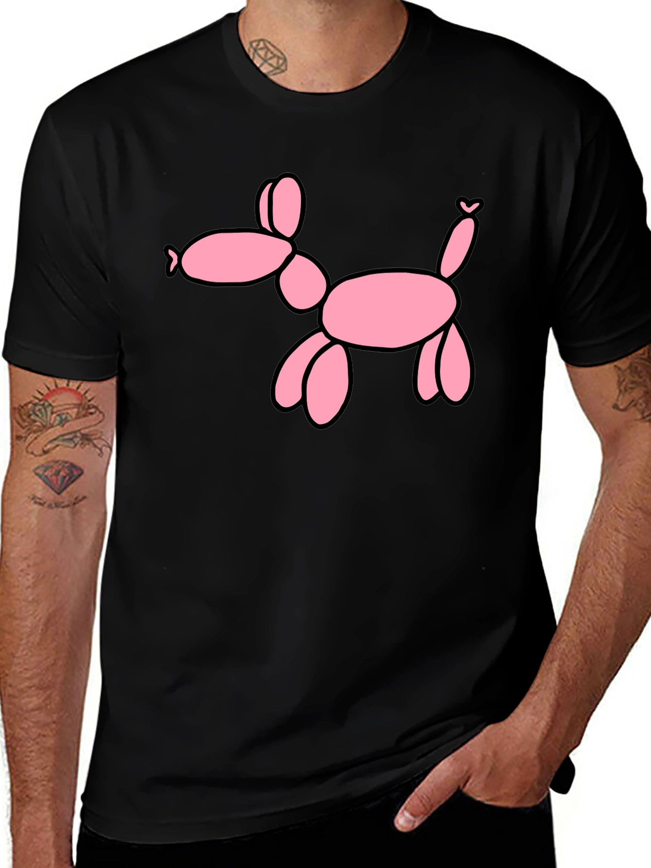 Variant 25 of Balloon Dog Graphic Tee - Black