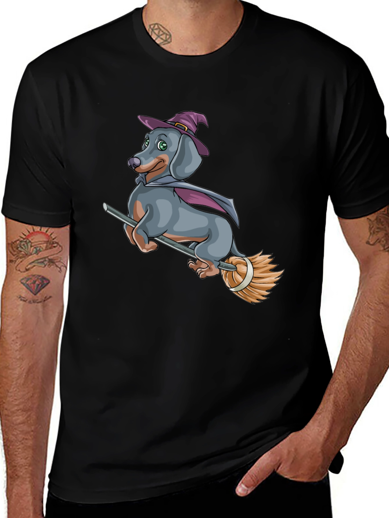 Variant 29 of Witch Dachshund T-Shirt - Halloween Dog Tee