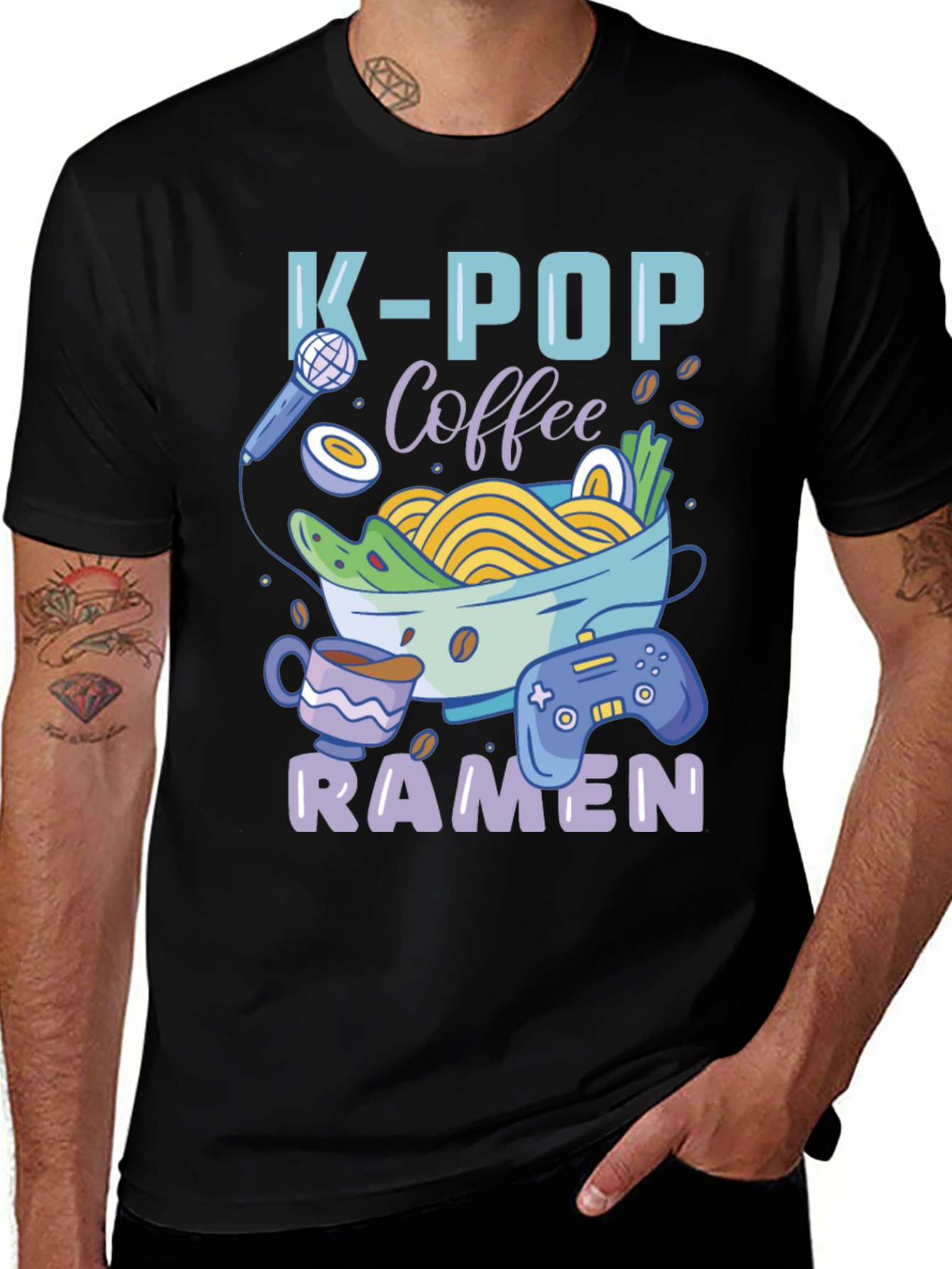 Variant 14 of K-POP Coffee Ramen Gamer Graphic T-Shirt