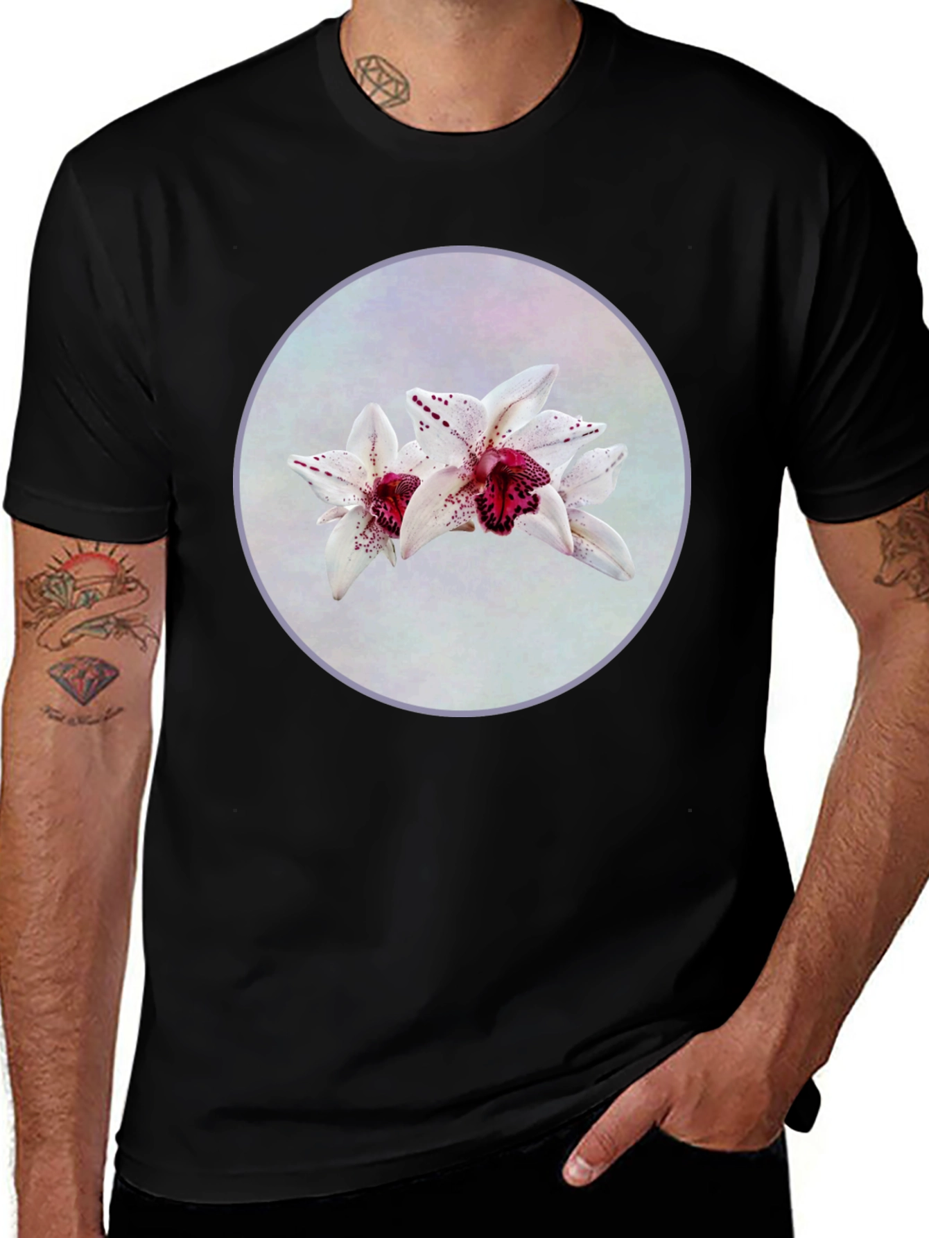 Variant 17 of Floral Orchid Graphic T-Shirt