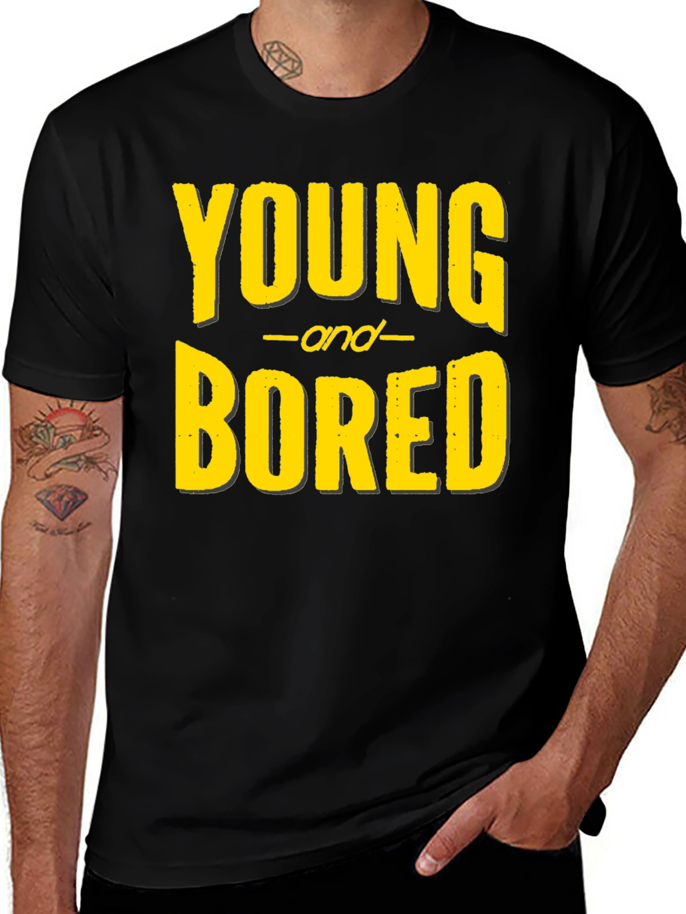 Variant 23 of Young and Bored Graphic Tee - Black