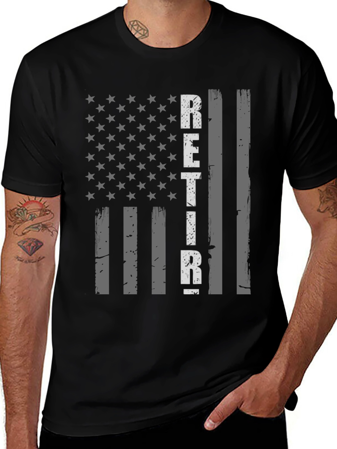 Variant 3 of Retired American Flag Graphic Tee