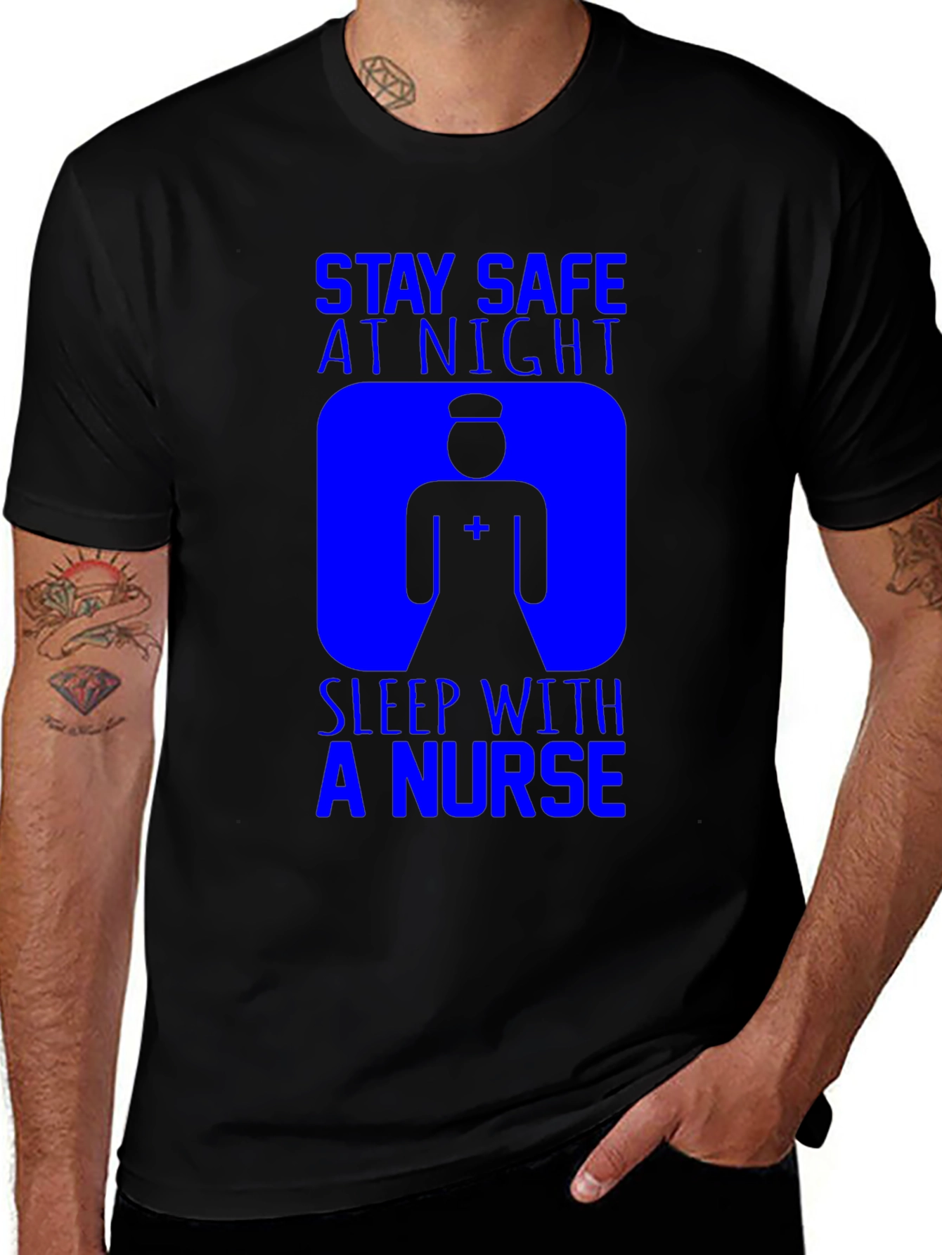 Variant 4 of Stay Safe, Sleep With A Nurse T-Shirt