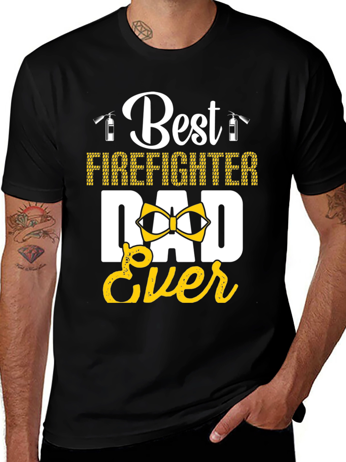 Variant 19 of Best Firefighter Dad Ever Graphic Tee