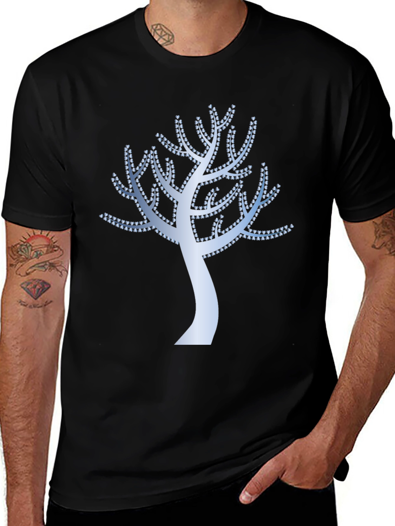 Variant 13 of Stylish Tree Graphic Black T-Shirt