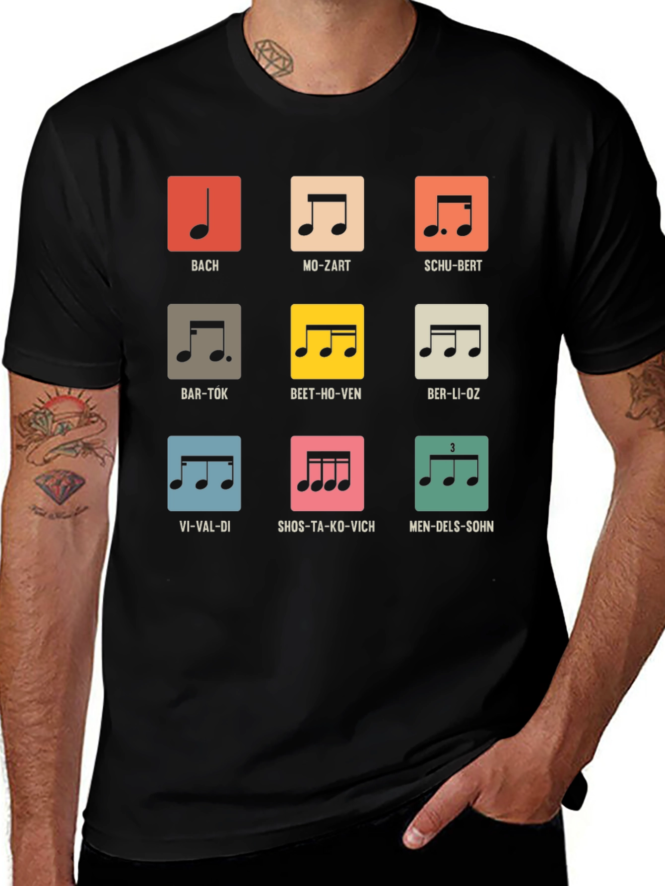 Variant 26 of Musical Composers T-Shirt - Notes of Genius