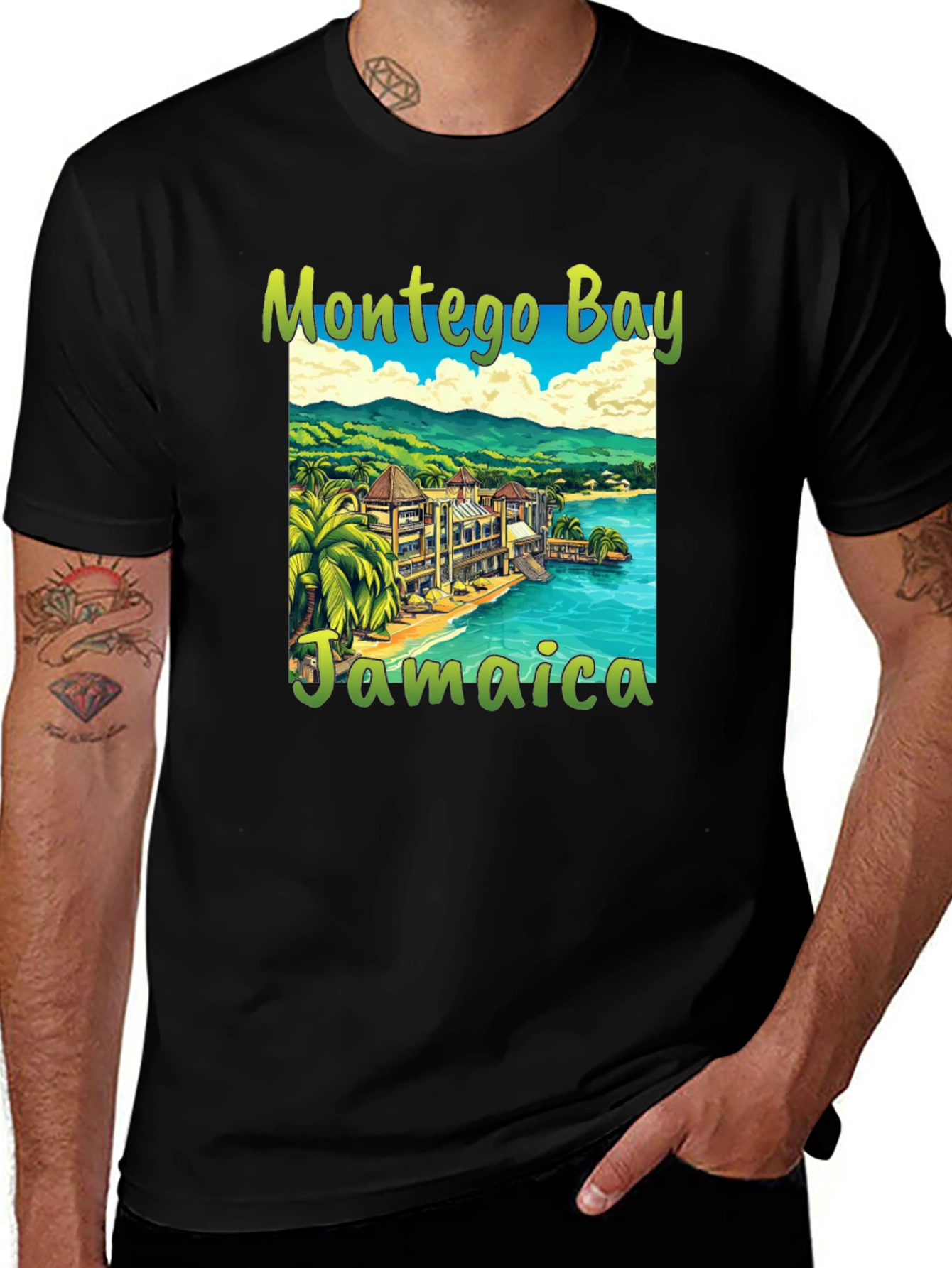 Montego Bay Jamaica Black T-Shirt