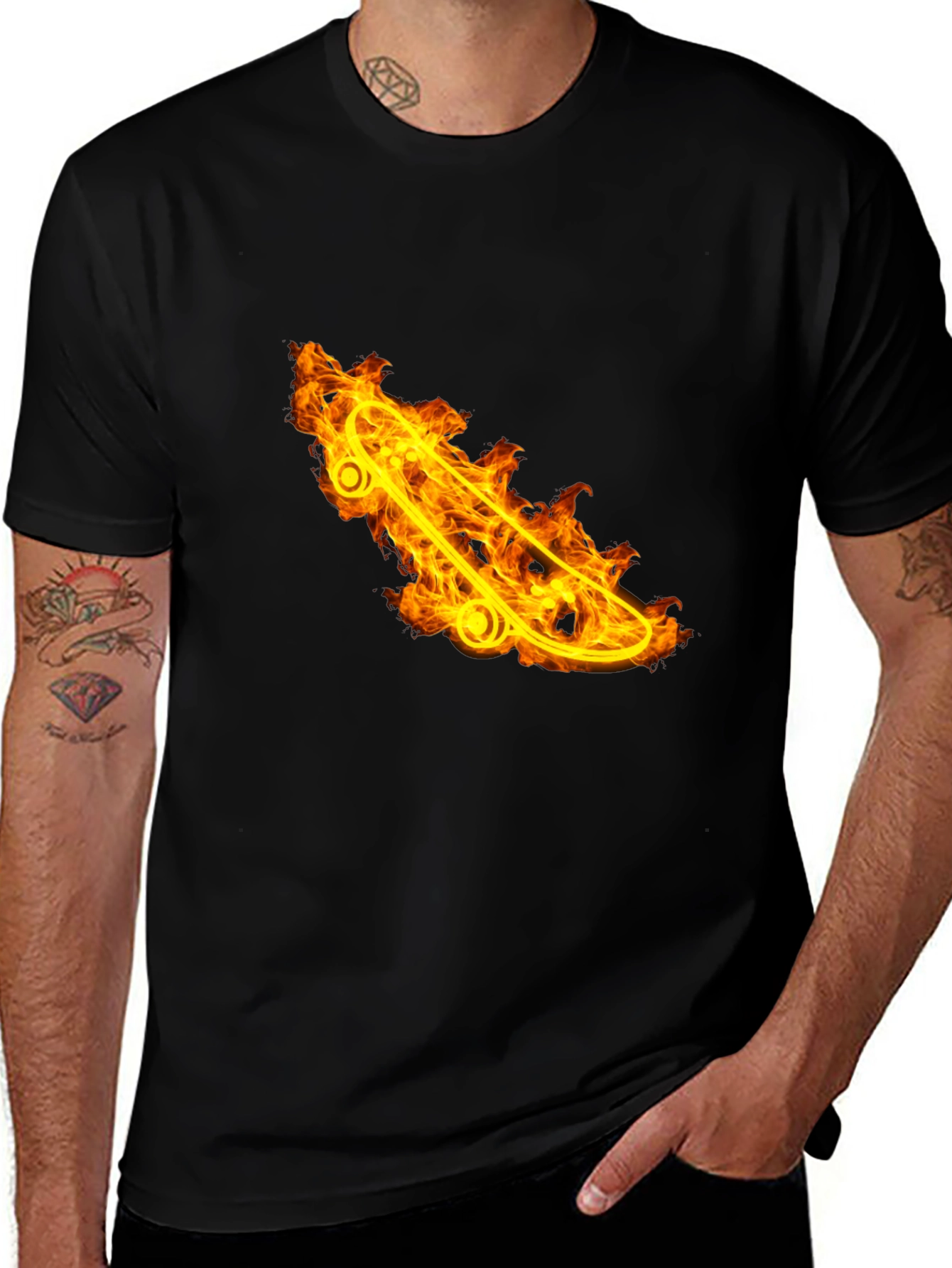 Variant 23 of Fiery Skateboard Graphic Tee