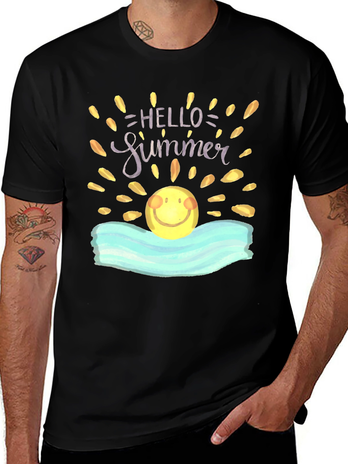 Variant 11 of Hello Summer Graphic T-Shirt - Beach Ready!
