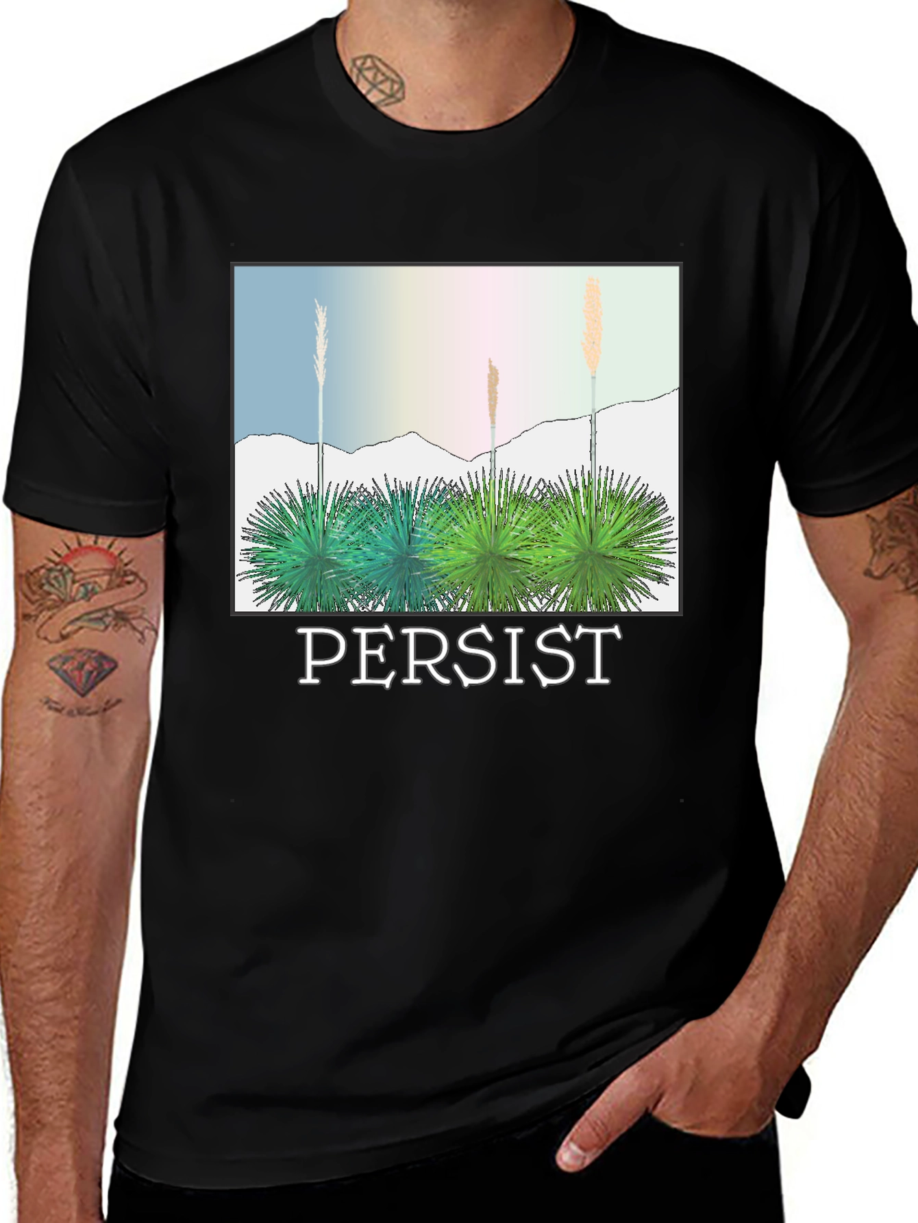 Variant 23 of Persist Graphic T-Shirt - Desert Landscape Tee