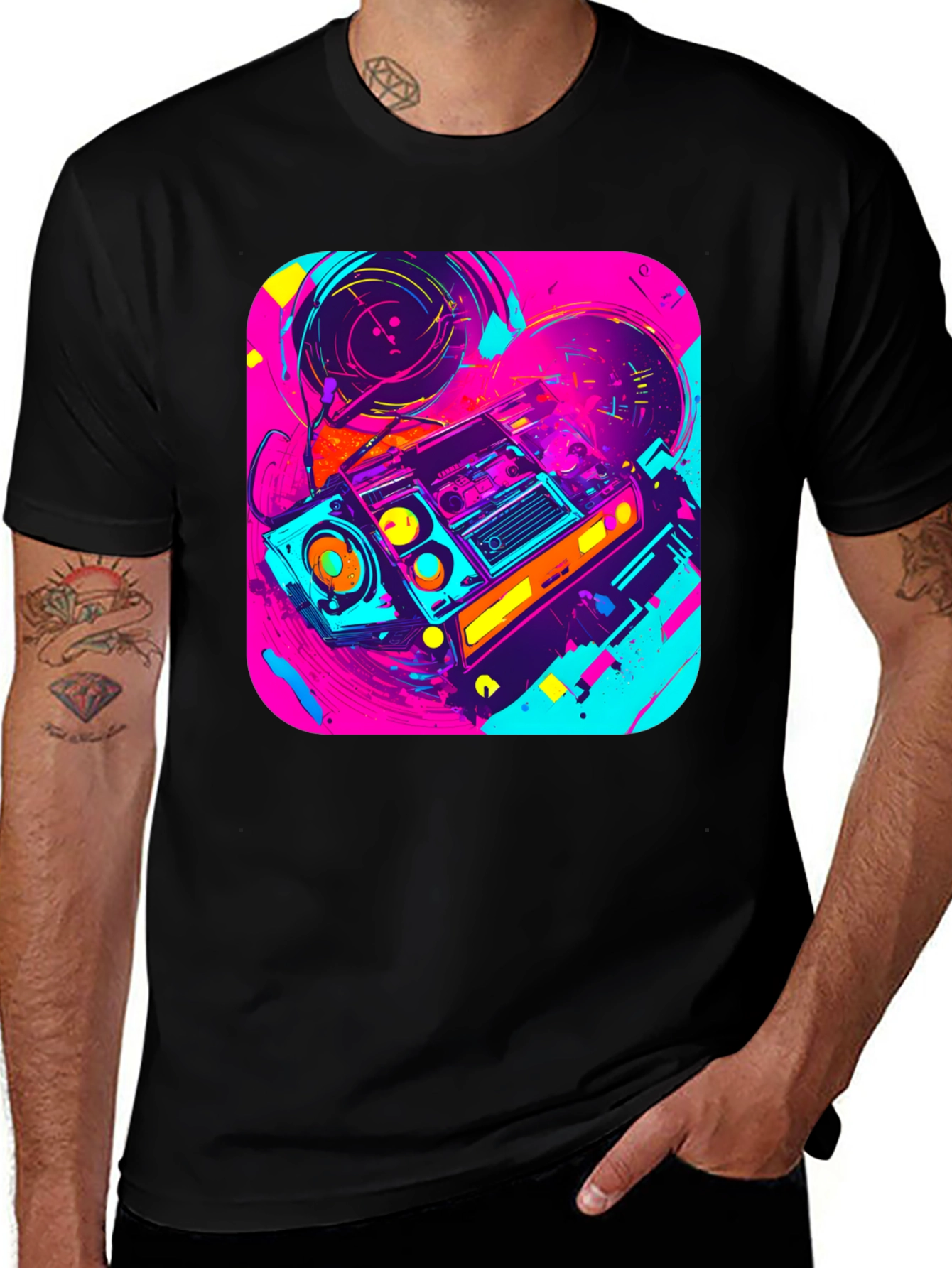 Variant 9 of Retro Boombox Graphic Tee - 80s Vibe