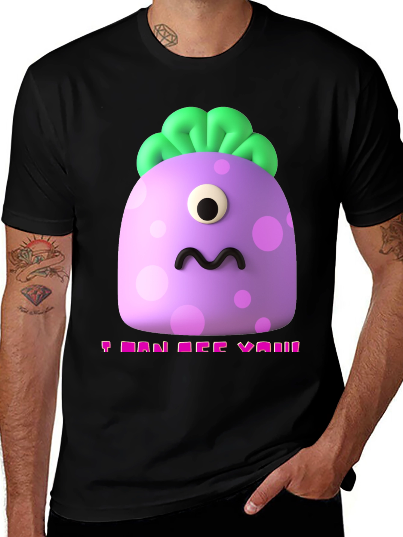 Variant 21 of Funny Monster Graphic Tee - I Can See You!