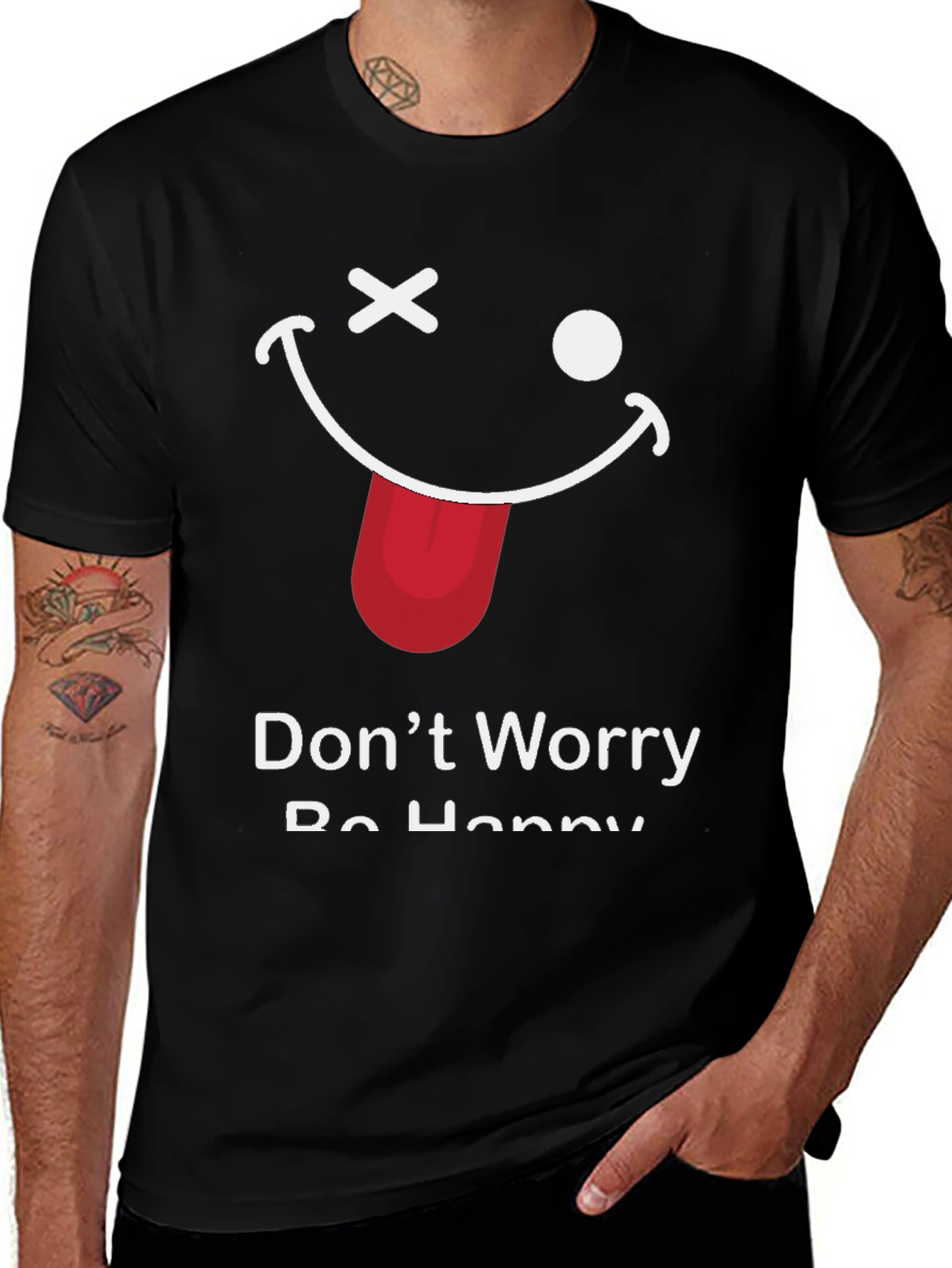Variant 24 of Funny Graphic Tee - Don't Worry, Be Happy T-Shirt