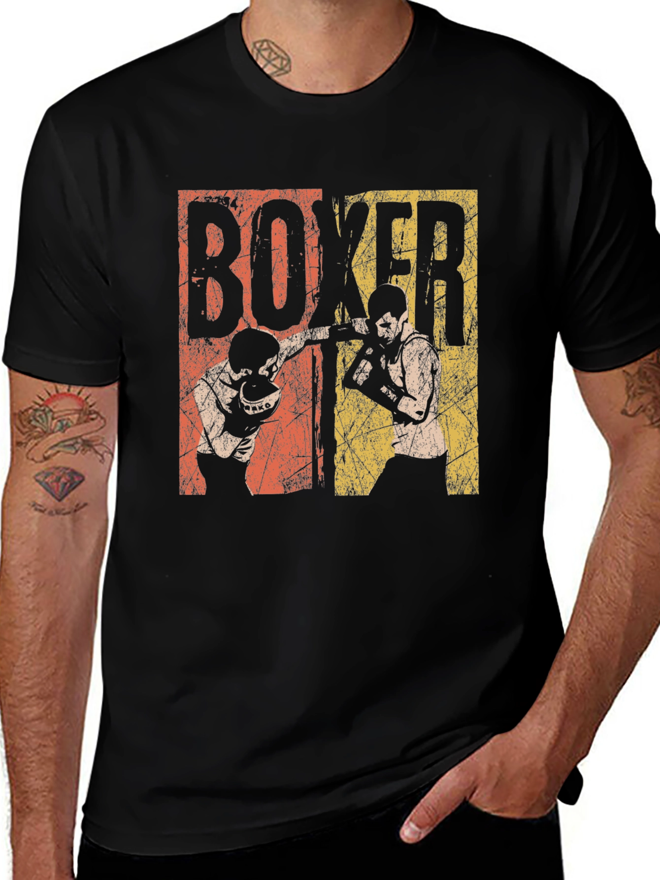 Variant 19 of Retro Boxer Graphic T-Shirt - Vintage Style Boxing Tee
