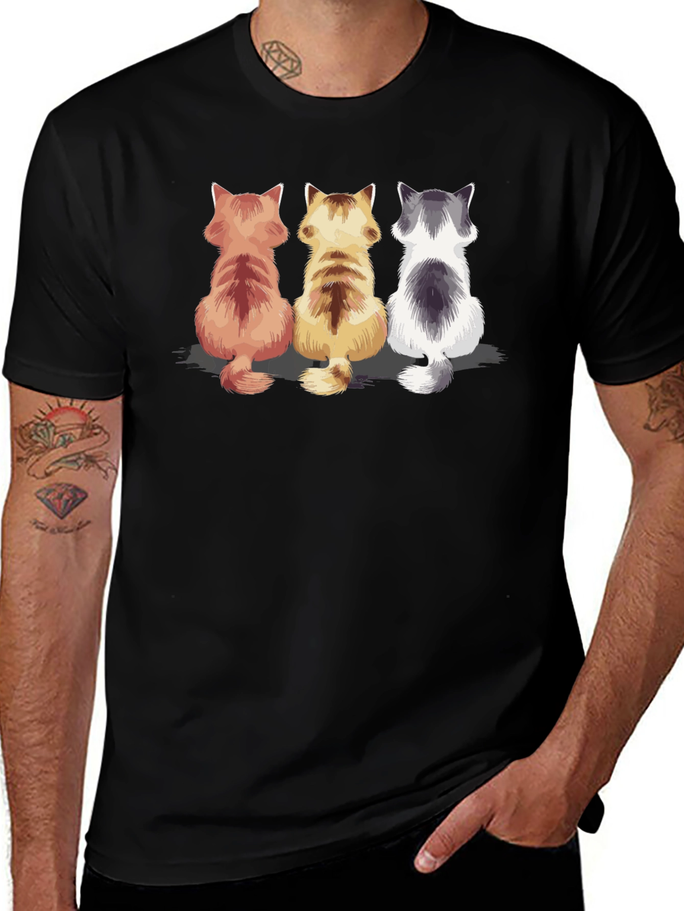 Three Cats T-Shirt, Back View