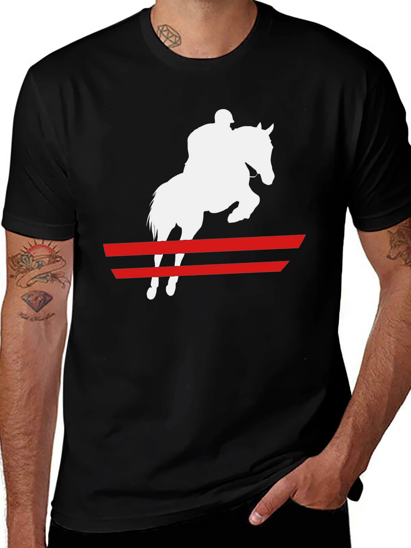 Variant 12 of Equestrian Rider T-Shirt: Horse Jumping Graphic Tee