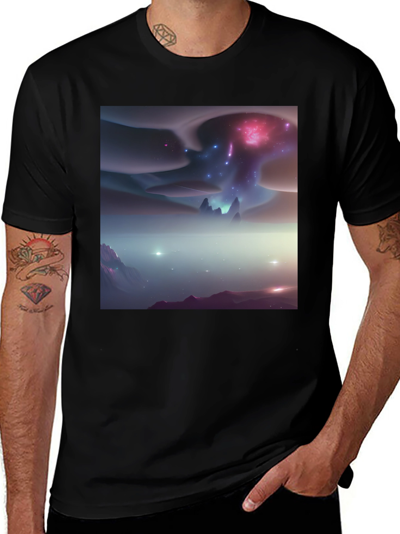 Cosmic Vista T-Shirt - Black