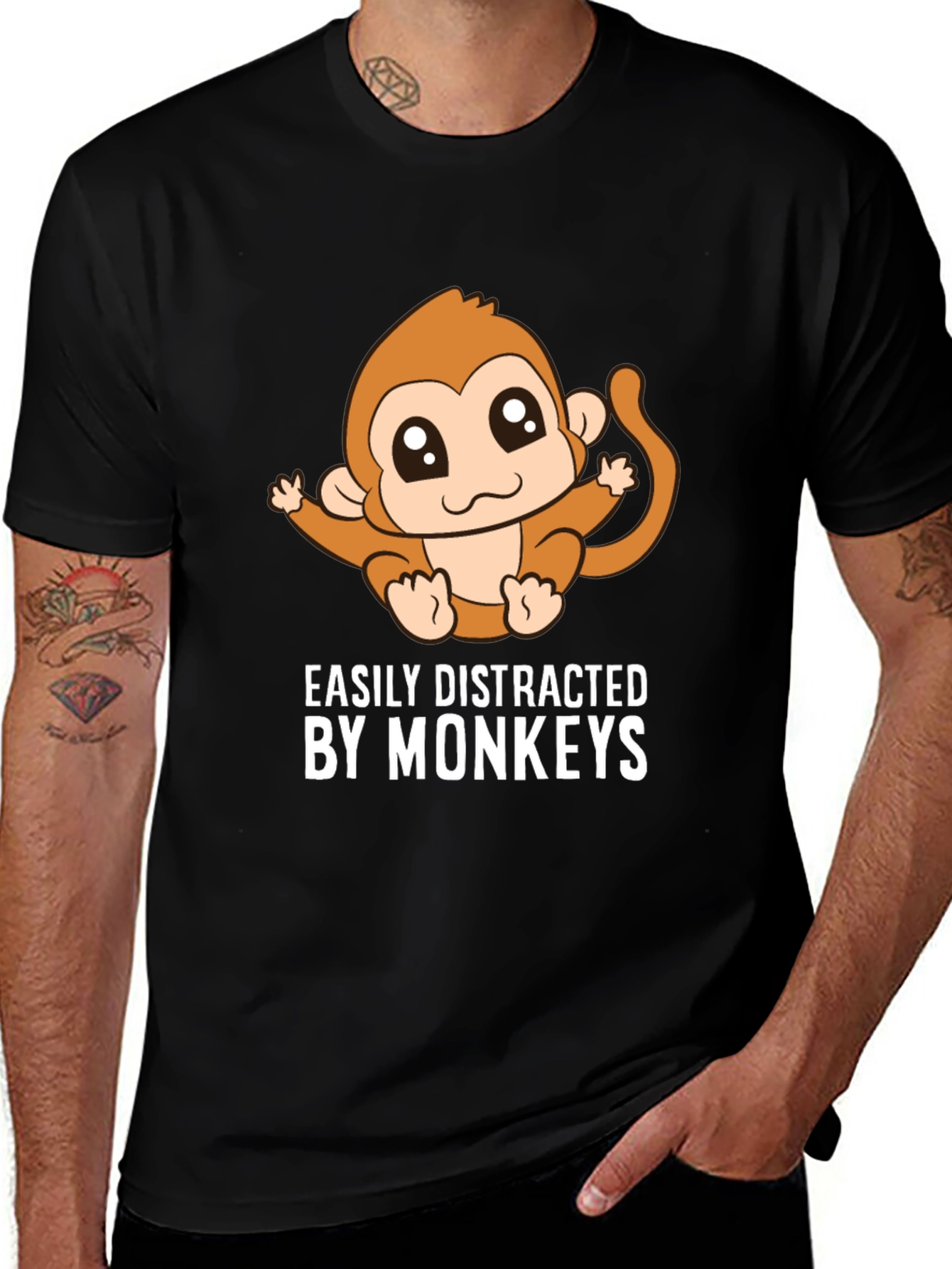 Variant 18 of Easily Distracted By Monkeys Graphic Tee