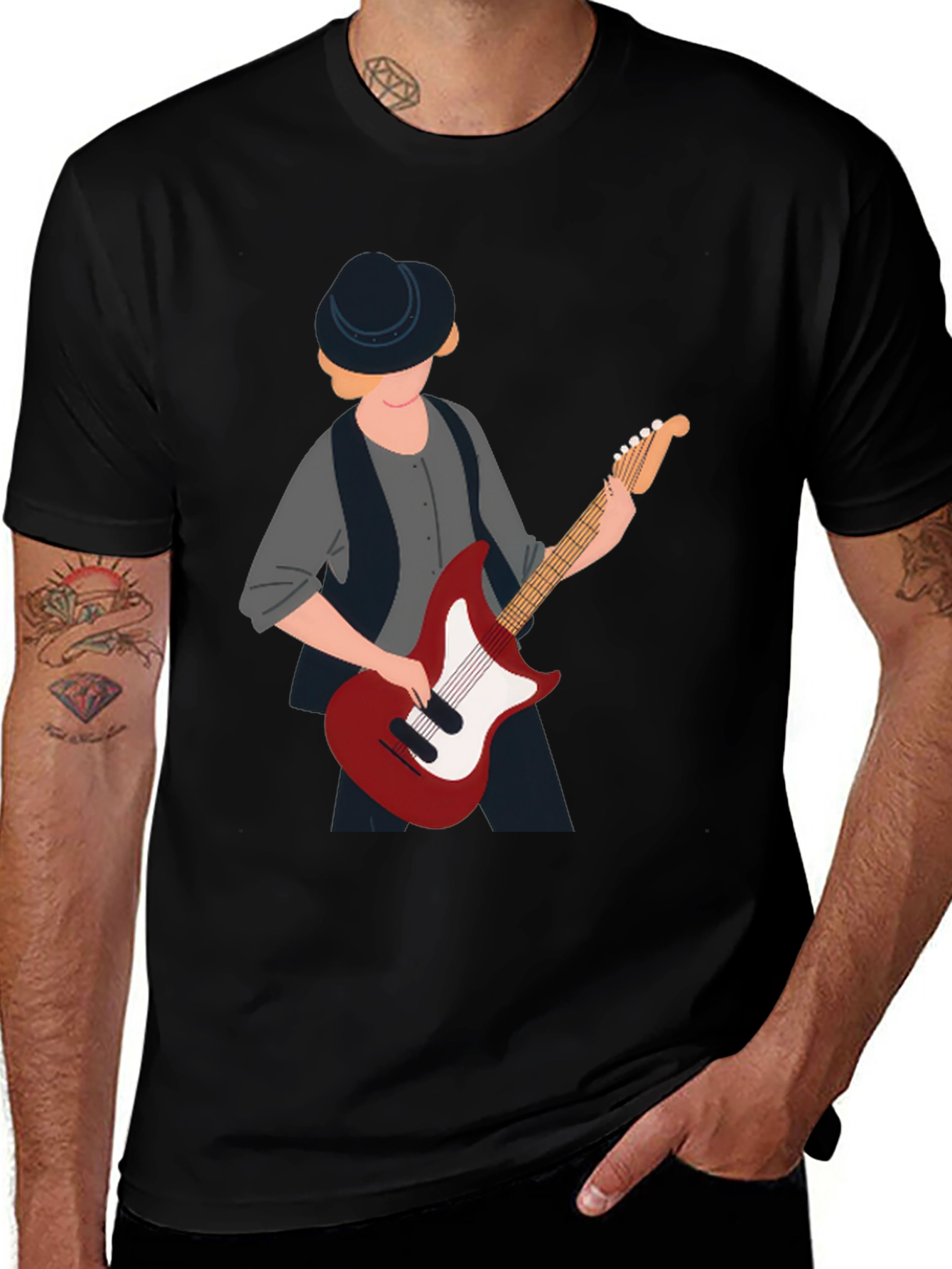 Variant 15 of Cool Guitar Player Graphic T-Shirt