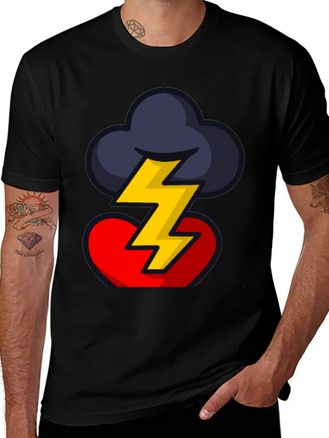 Variant 21 of Stormy Heart Graphic Tee - Bold Design