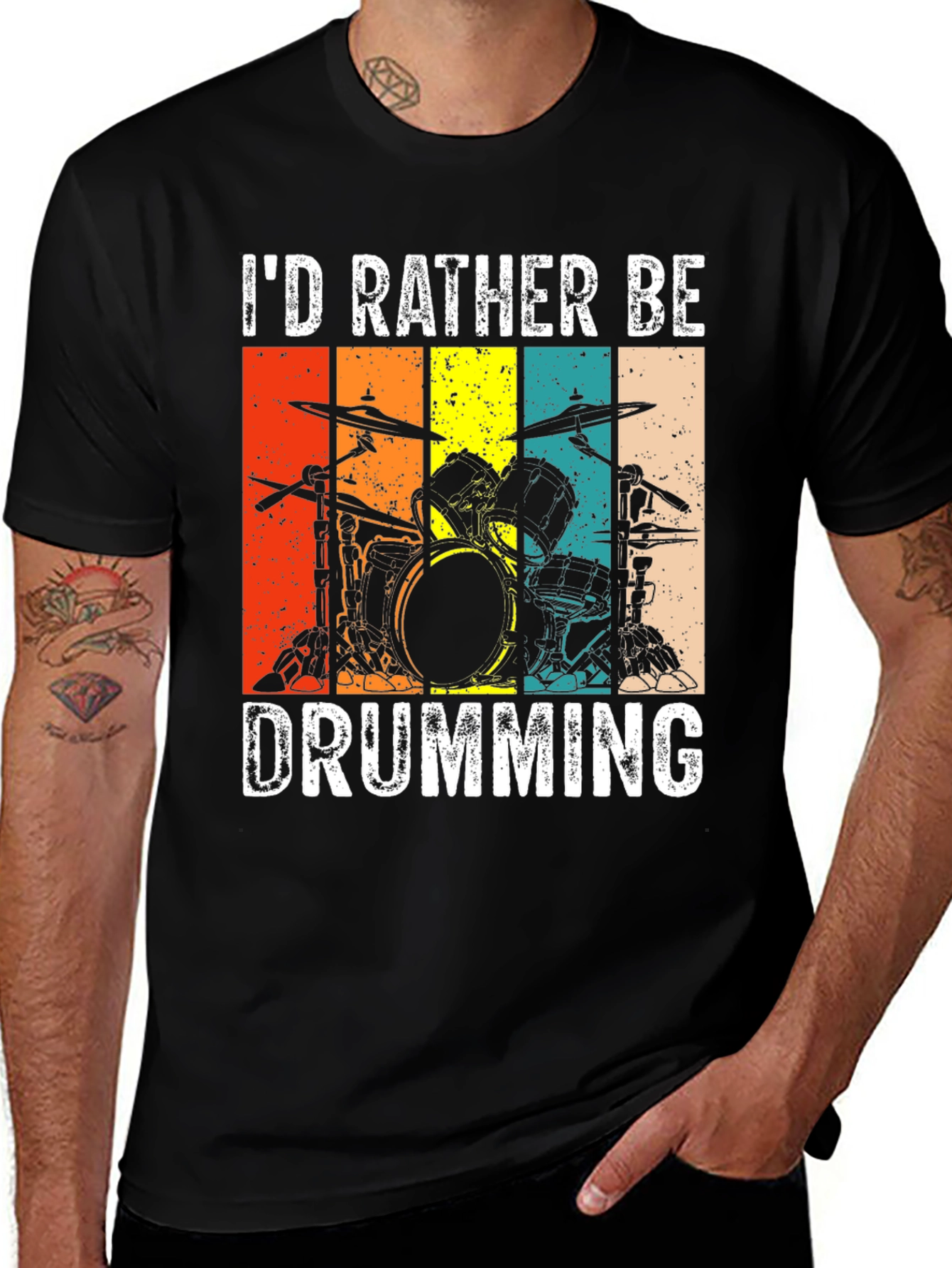 Variant 16 of I'd Rather Be Drumming T-Shirt