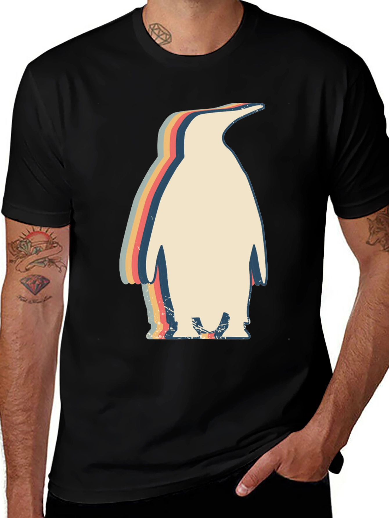 Variant 30 of Retro Penguin Graphic Tee - Cool Animal Design