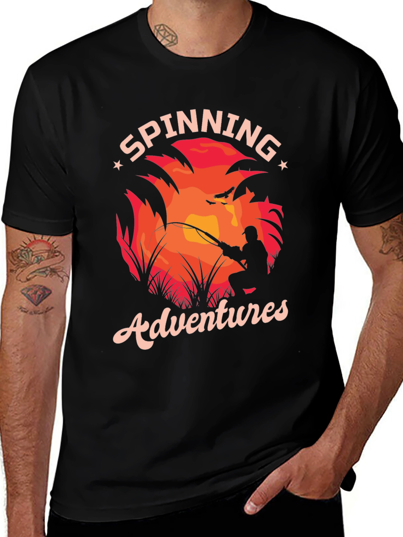 Spinning Adventures T-Shirt Fishing Graphic Tee