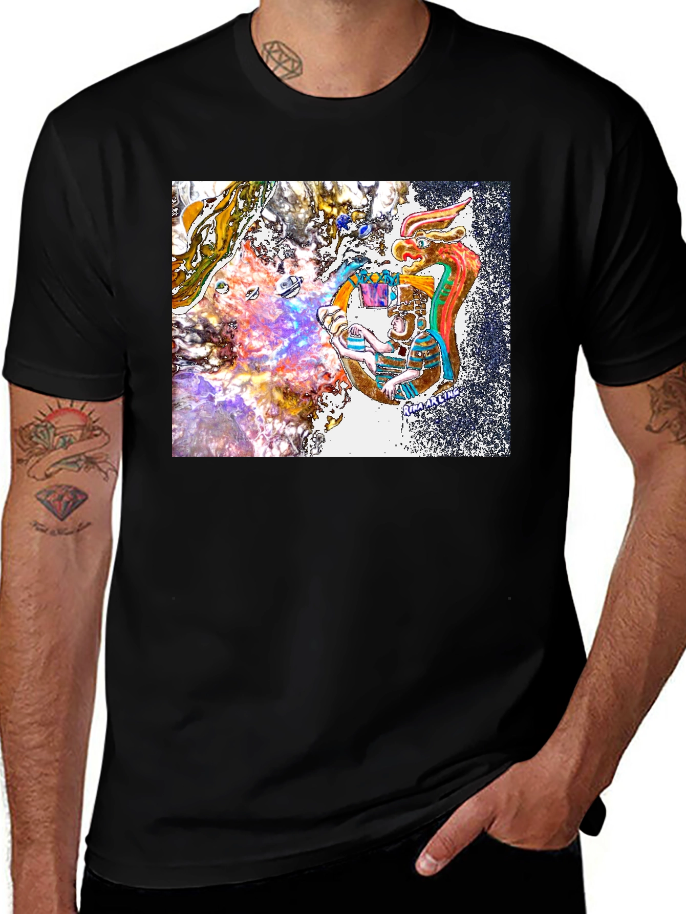 Aztec God Art T-Shirt - Unique Graphic Tee