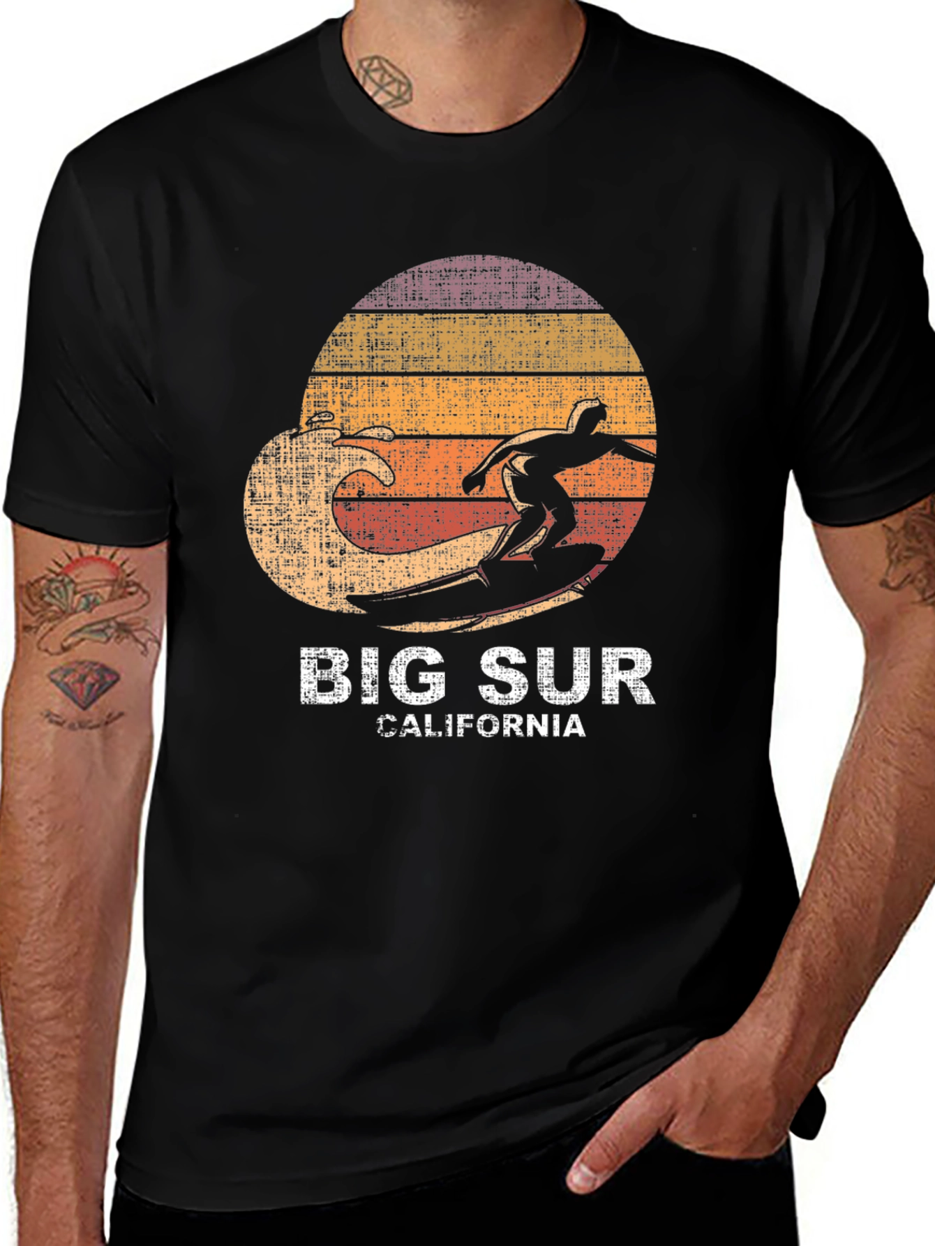Big Sur California Surfing Graphic Tee