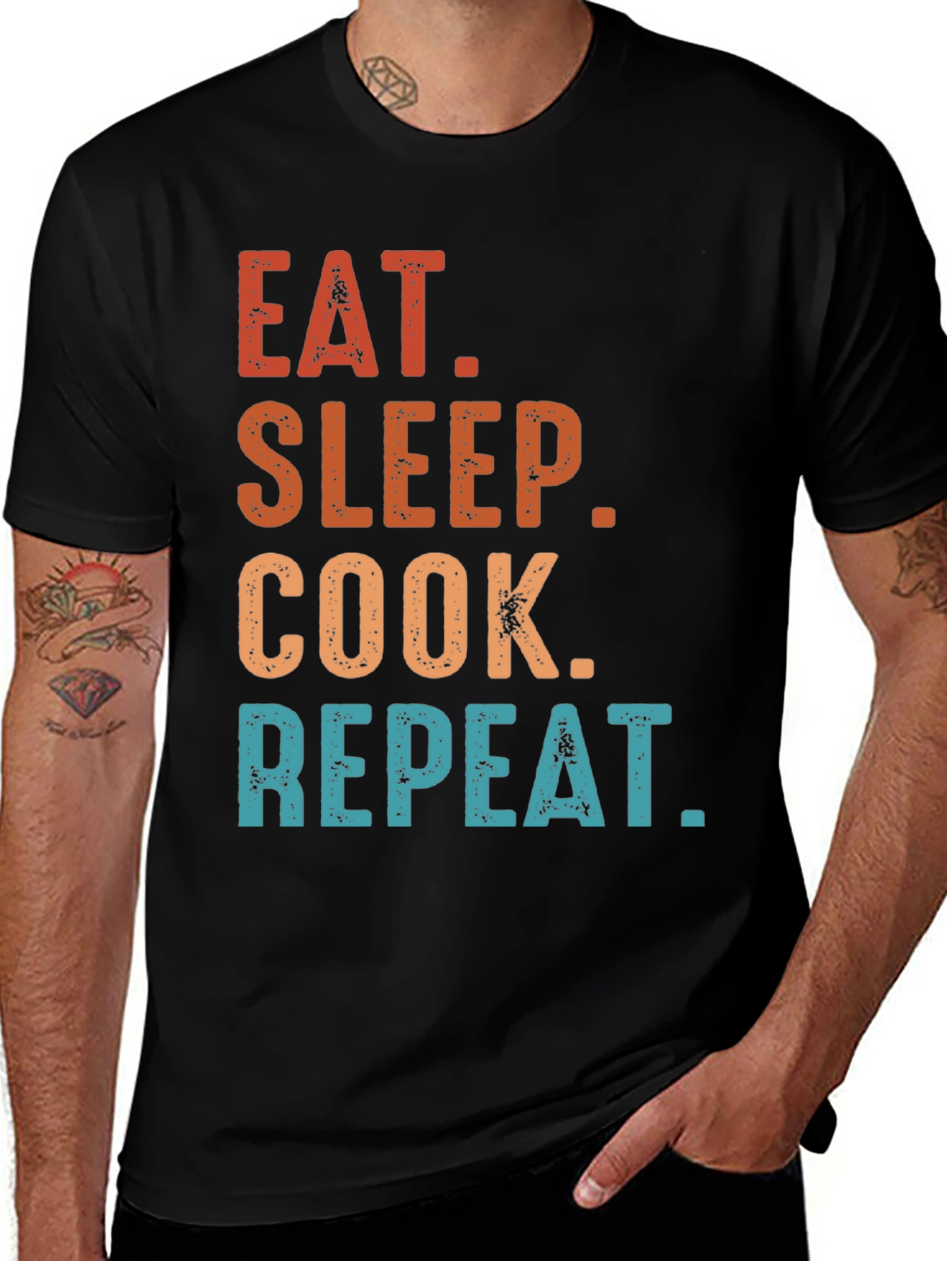 Variant 15 of Eat Sleep Cook Repeat Graphic T-Shirt