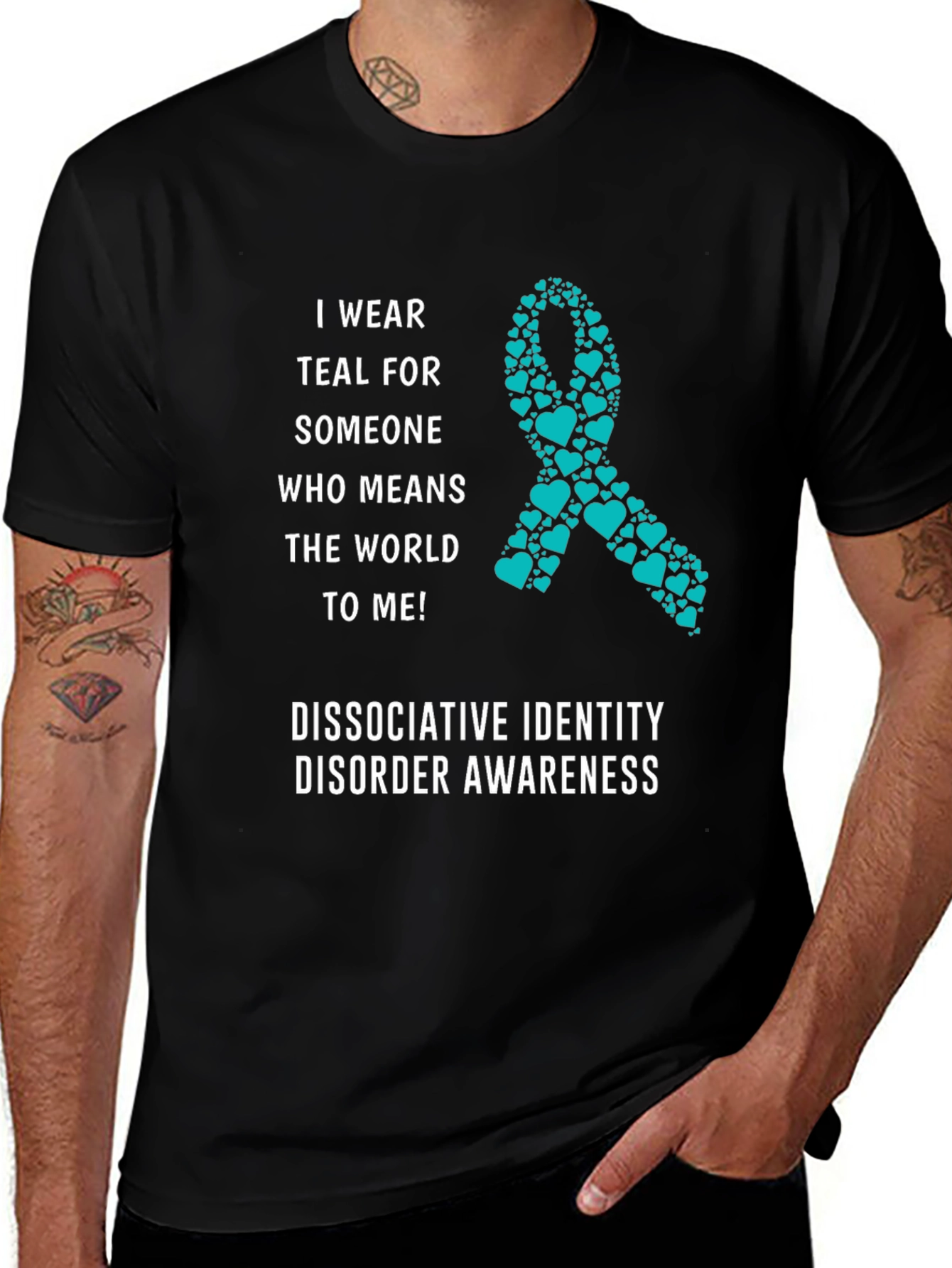 Variant 14 of Teal Ribbon Dissociative Identity Disorder Awareness Tee