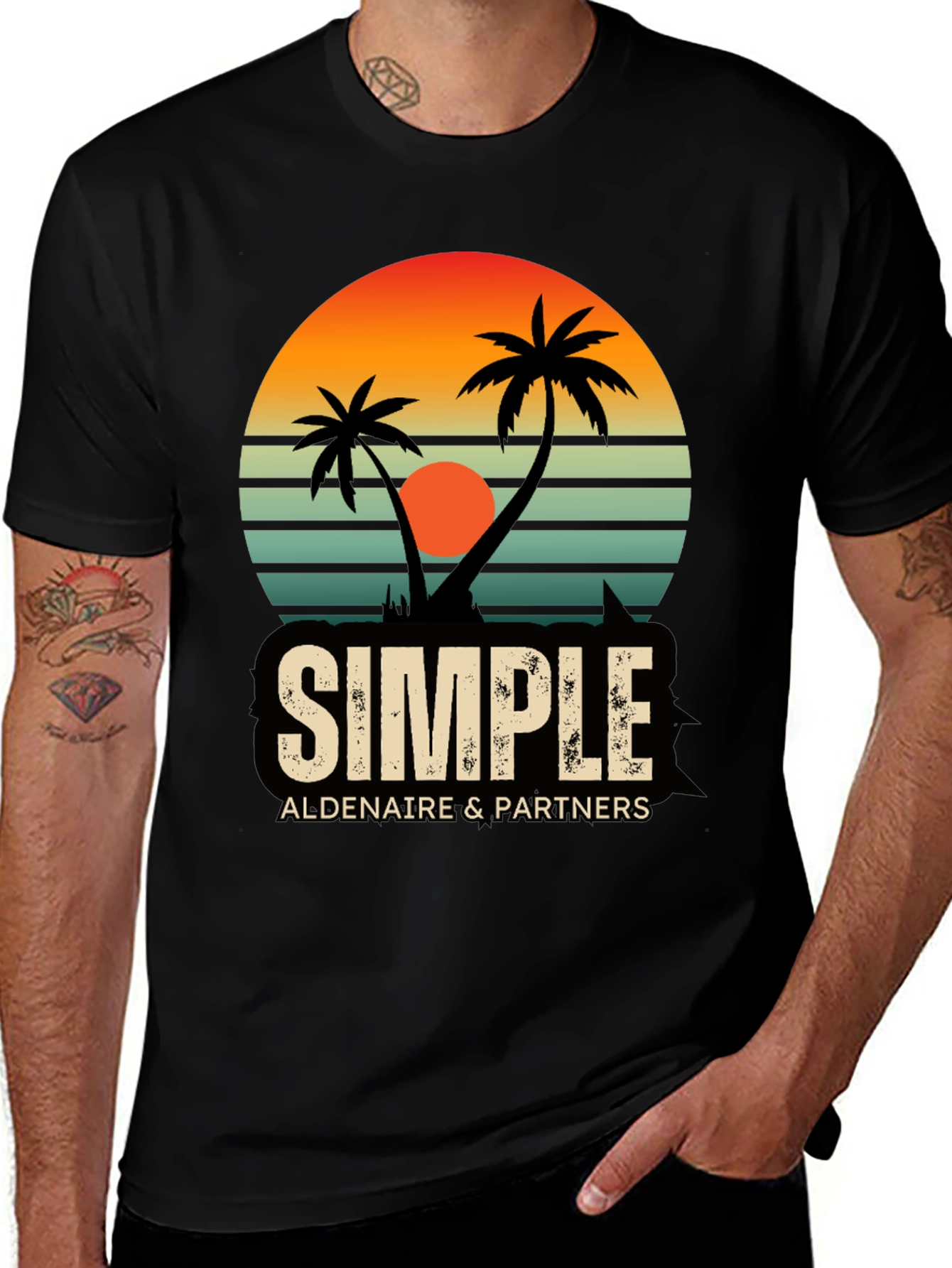 Variant 24 of Retro Sunset Palm Tree T-Shirt