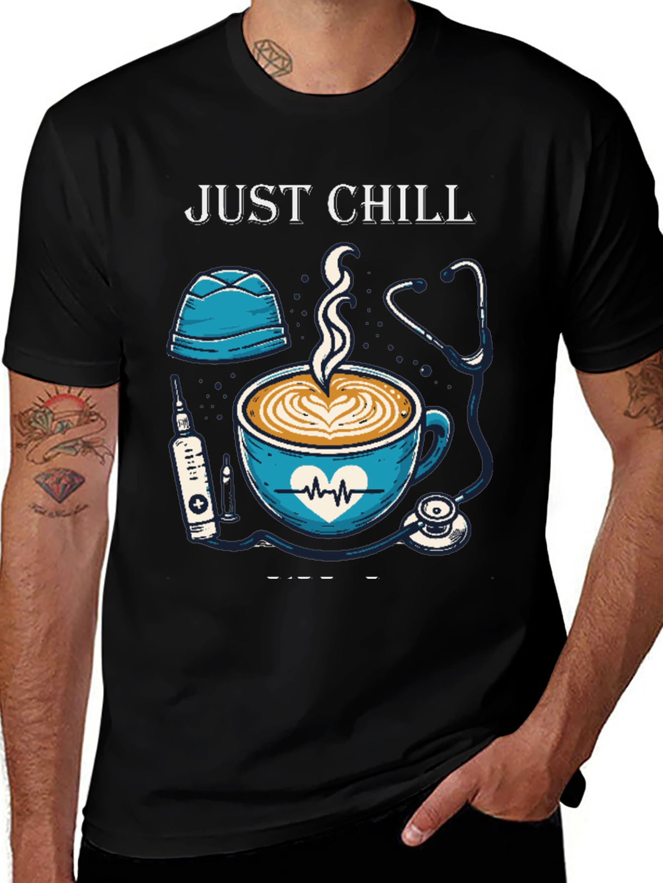 Variant 17 of Just Chill Nurse Coffee Graphic Tee
