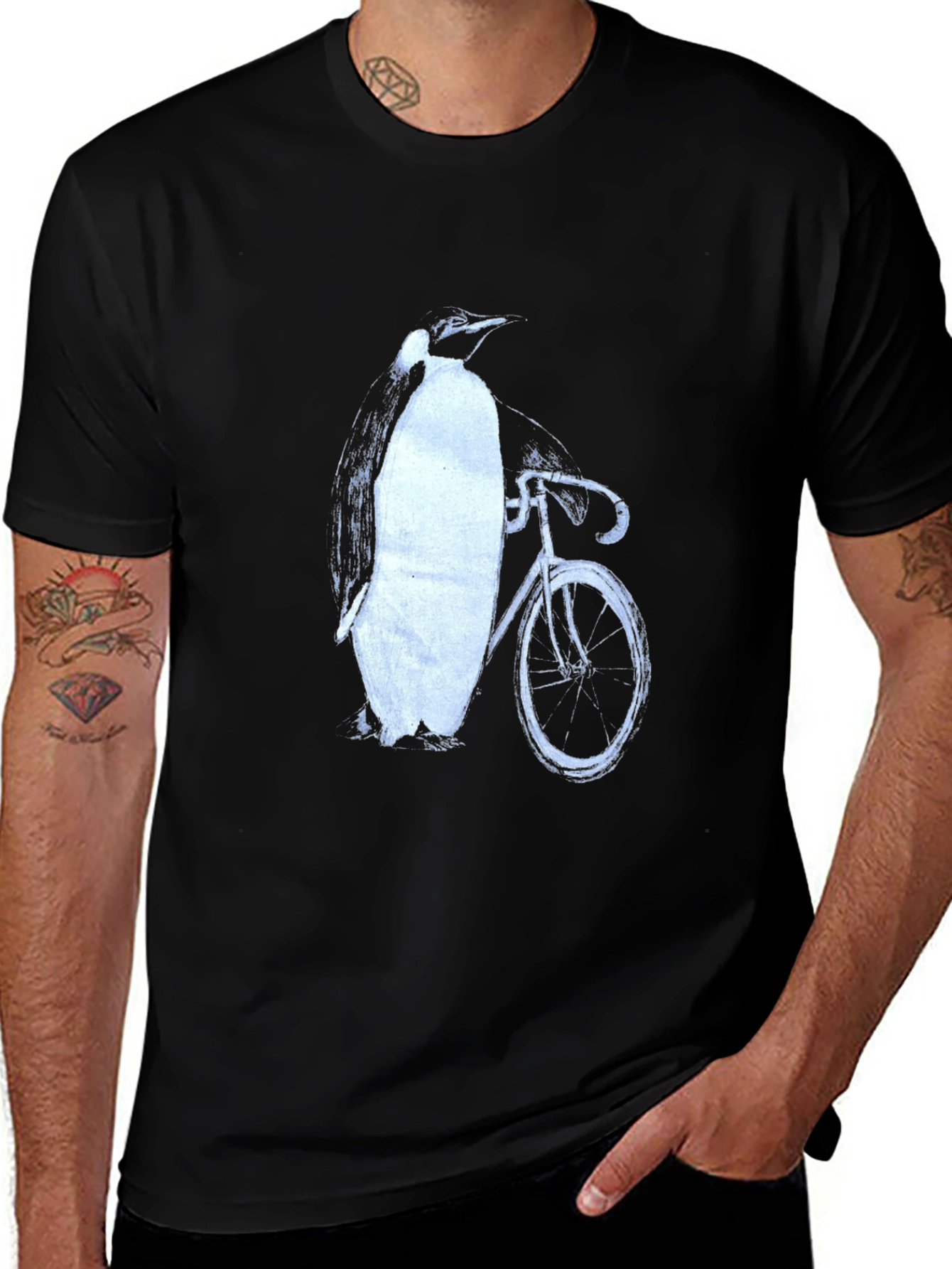 Variant 11 of Penguin Riding Bike Graphic T-Shirt