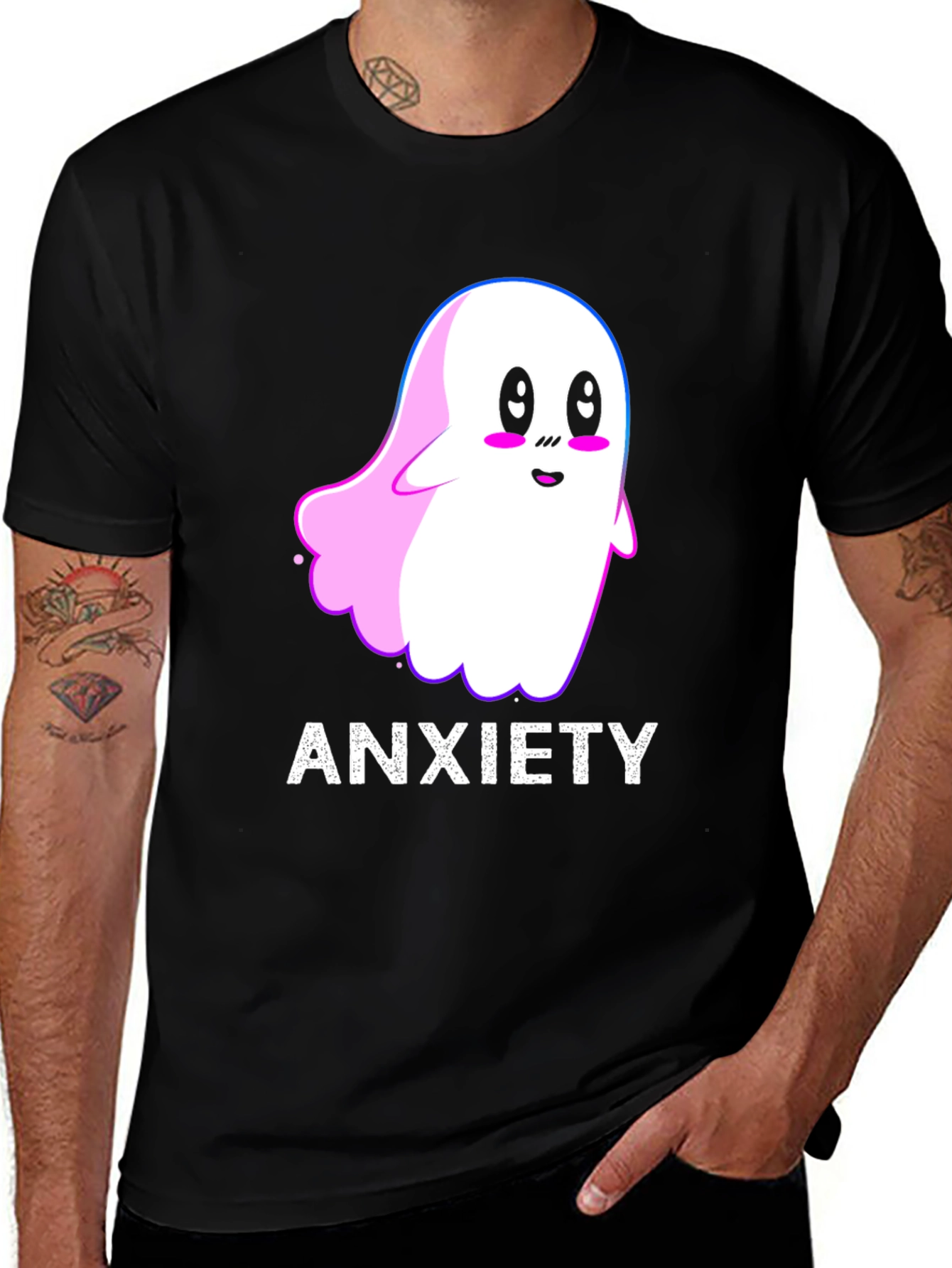Variant 22 of Anxiety Ghost T-Shirt - Cute & Comfy!