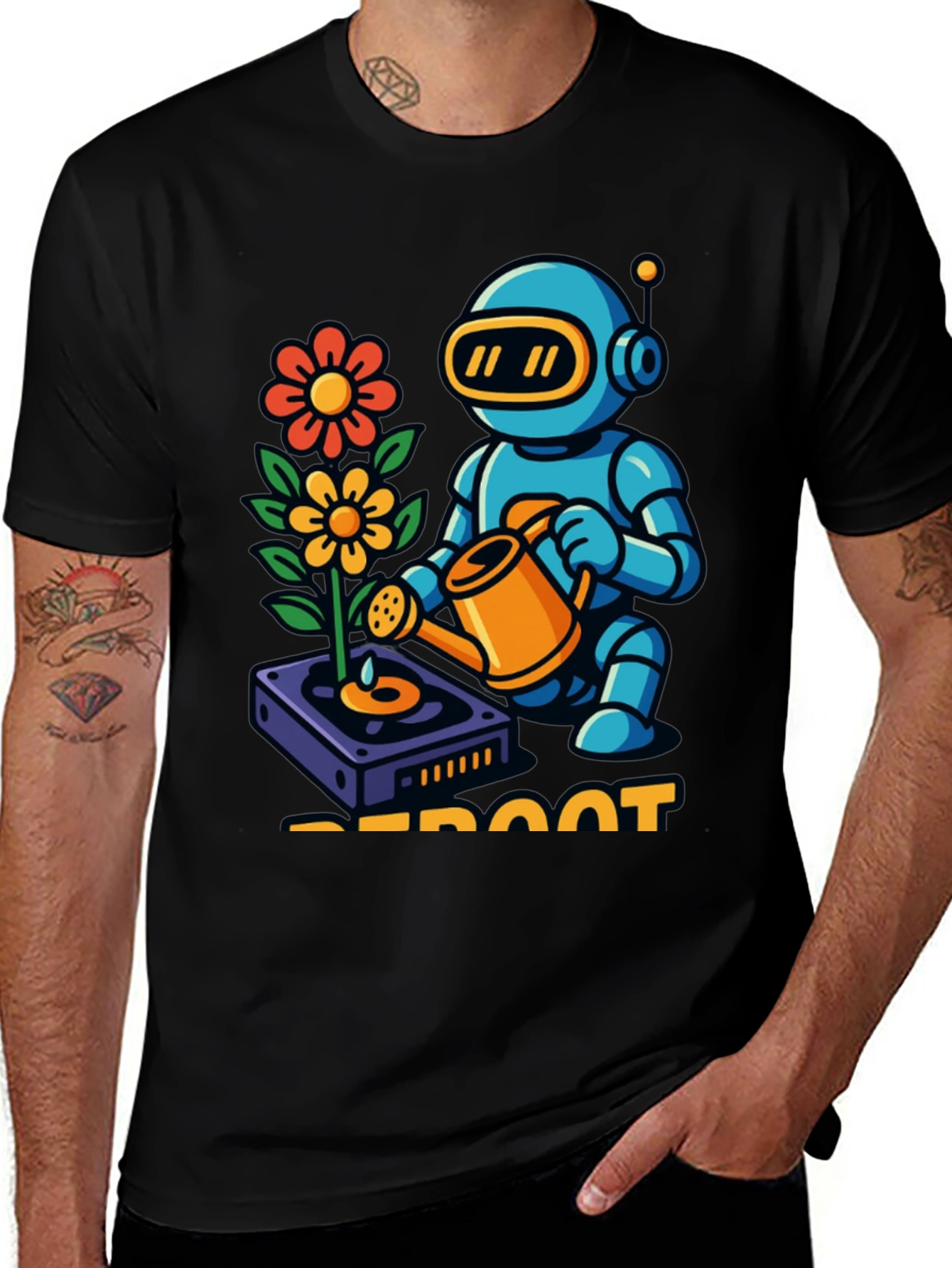 Robot Gardener Graphic T-Shirt