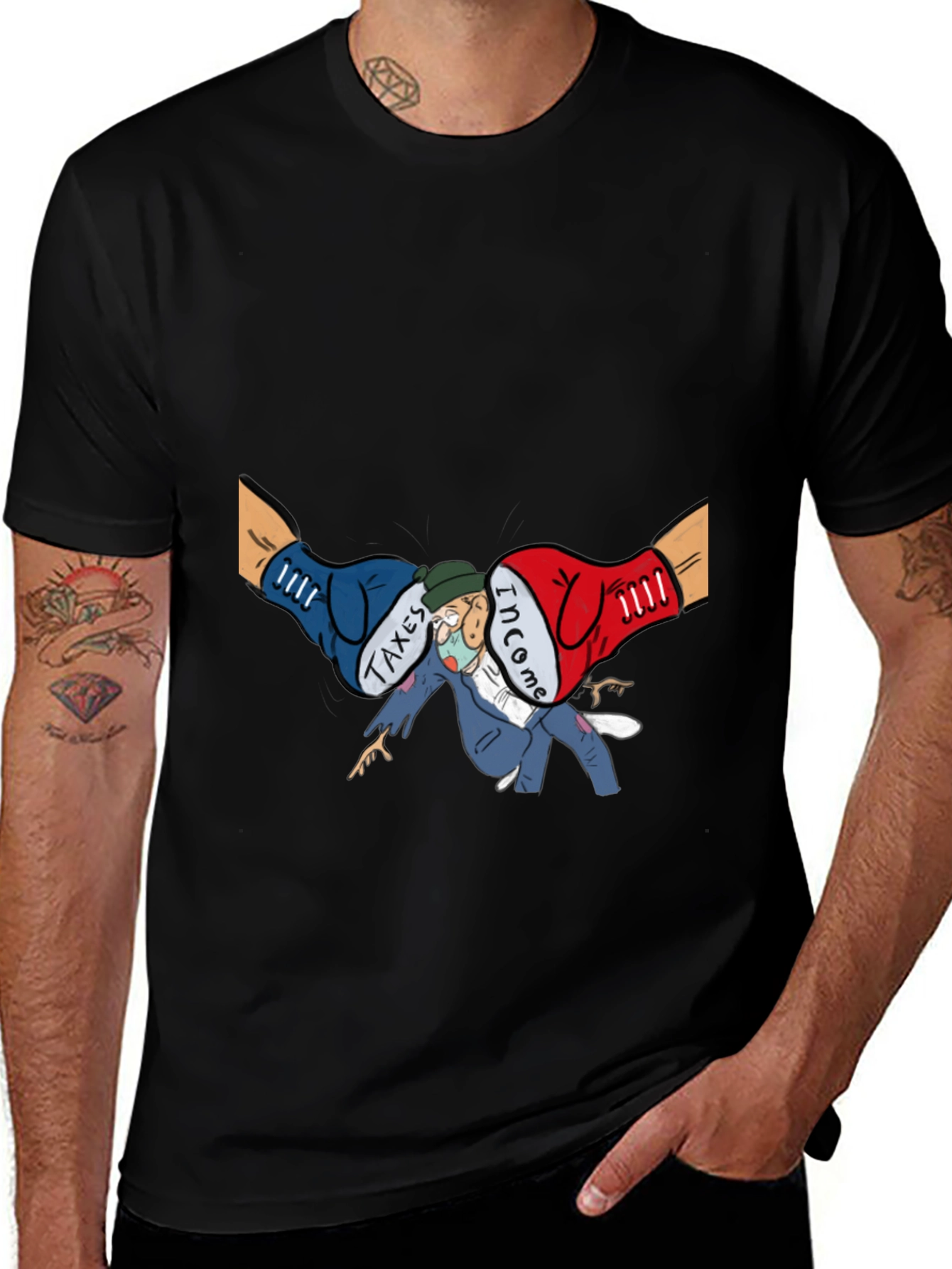 Variant 28 of Income Tax Cartoon Graphic T-Shirt