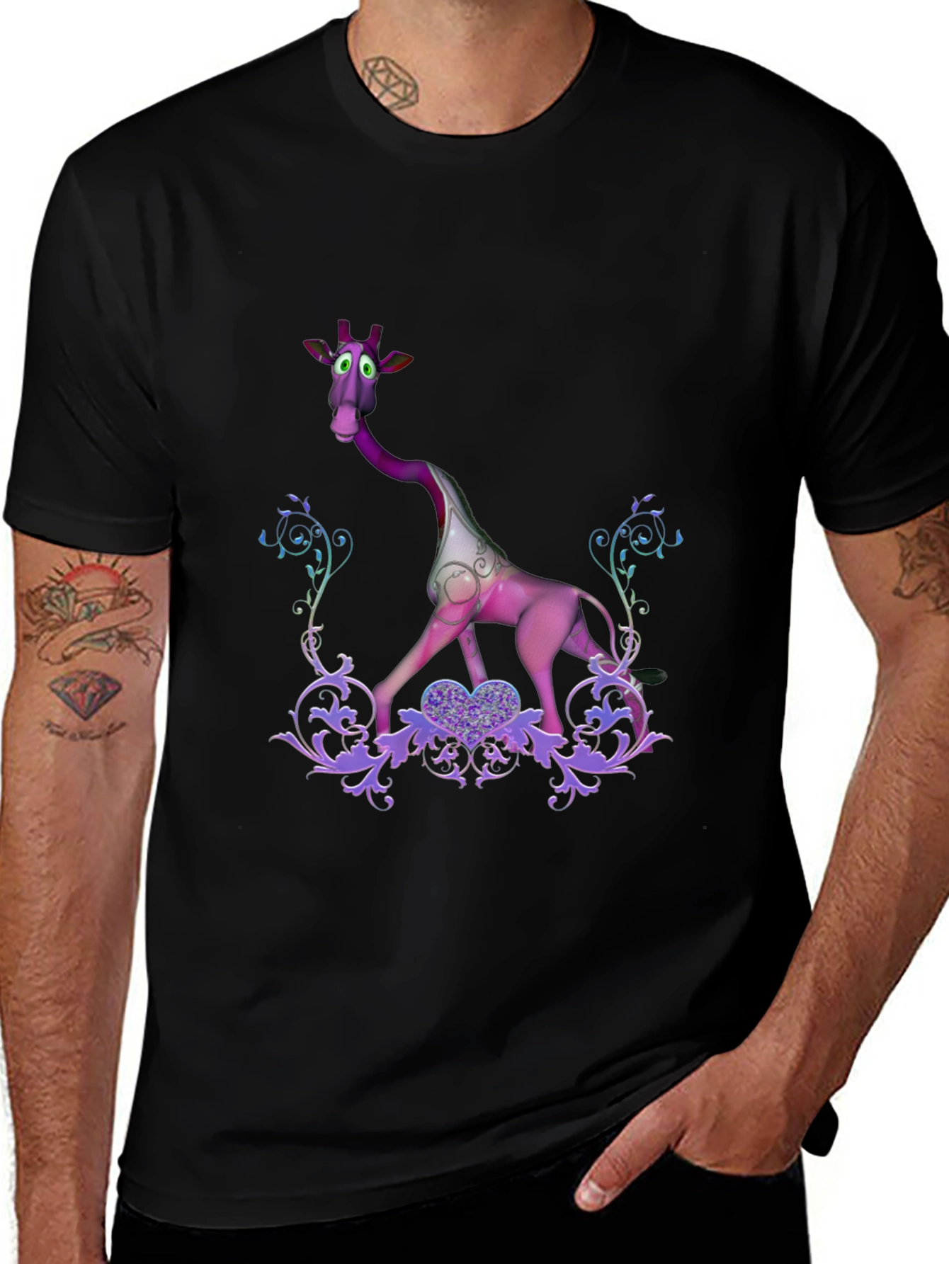 Variant 6 of Purple Giraffe Graphic Tee