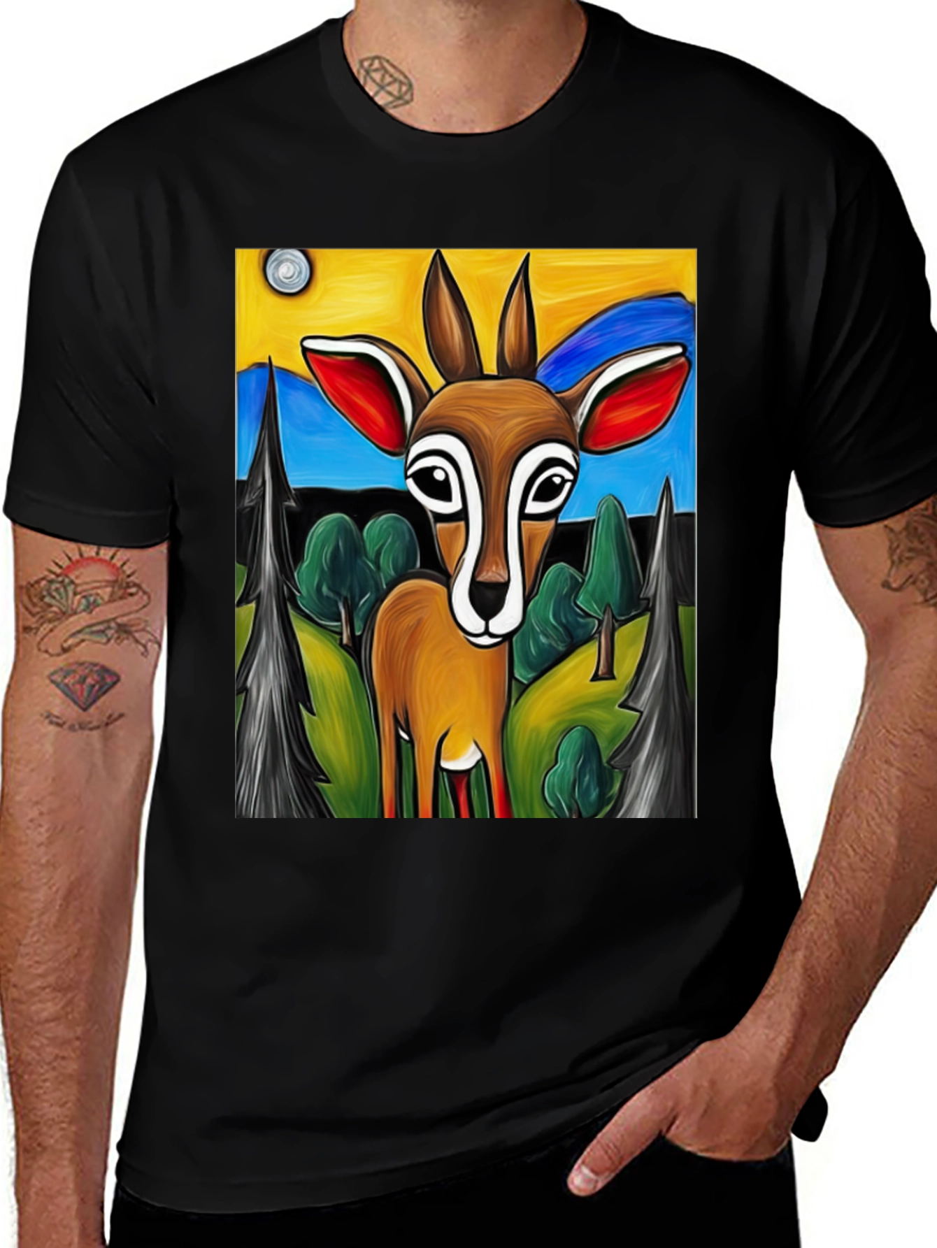 Variant 29 of Deer Art T-Shirt