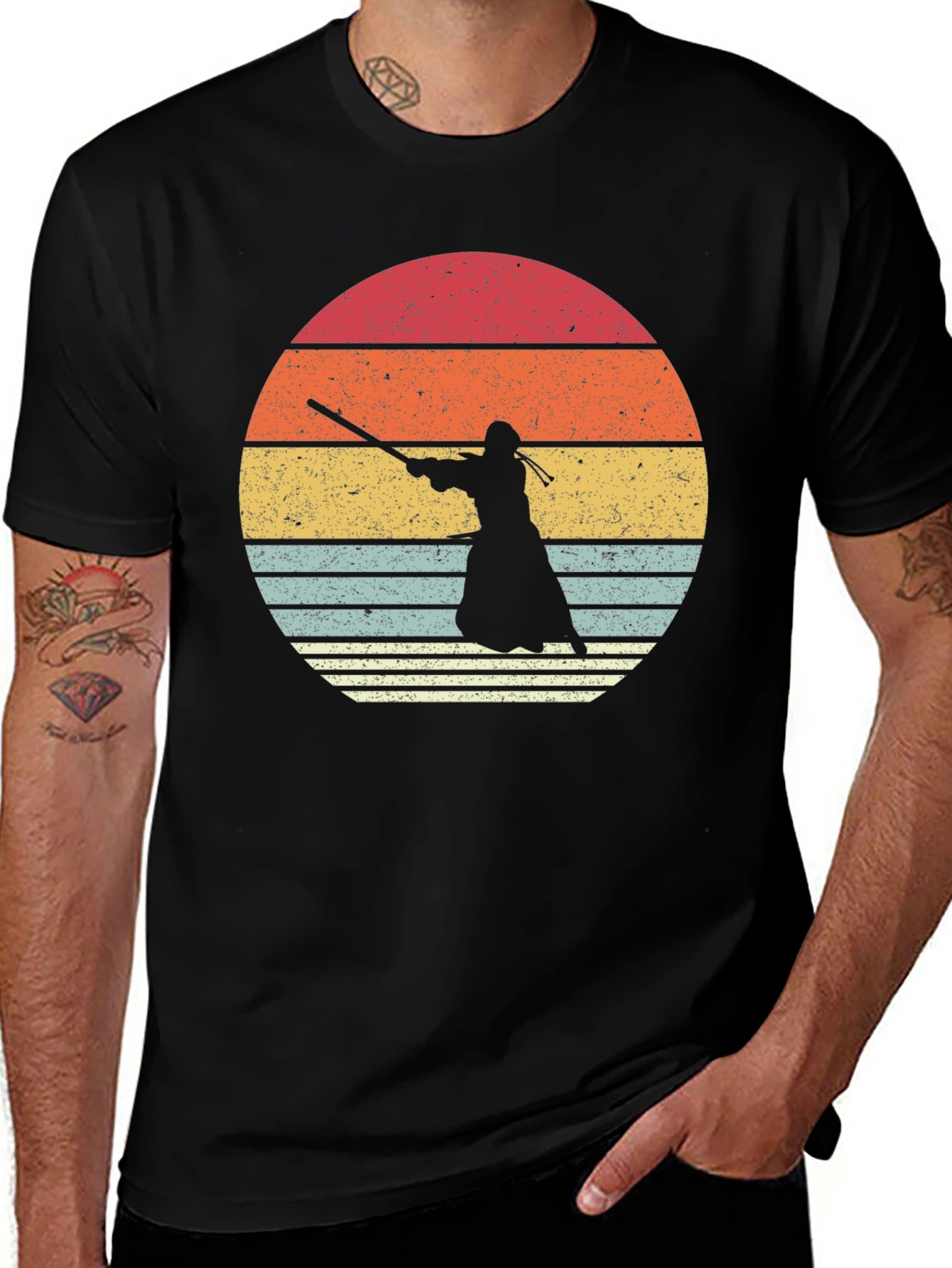 Variant 6 of Kendo Silhouette Retro T-Shirt