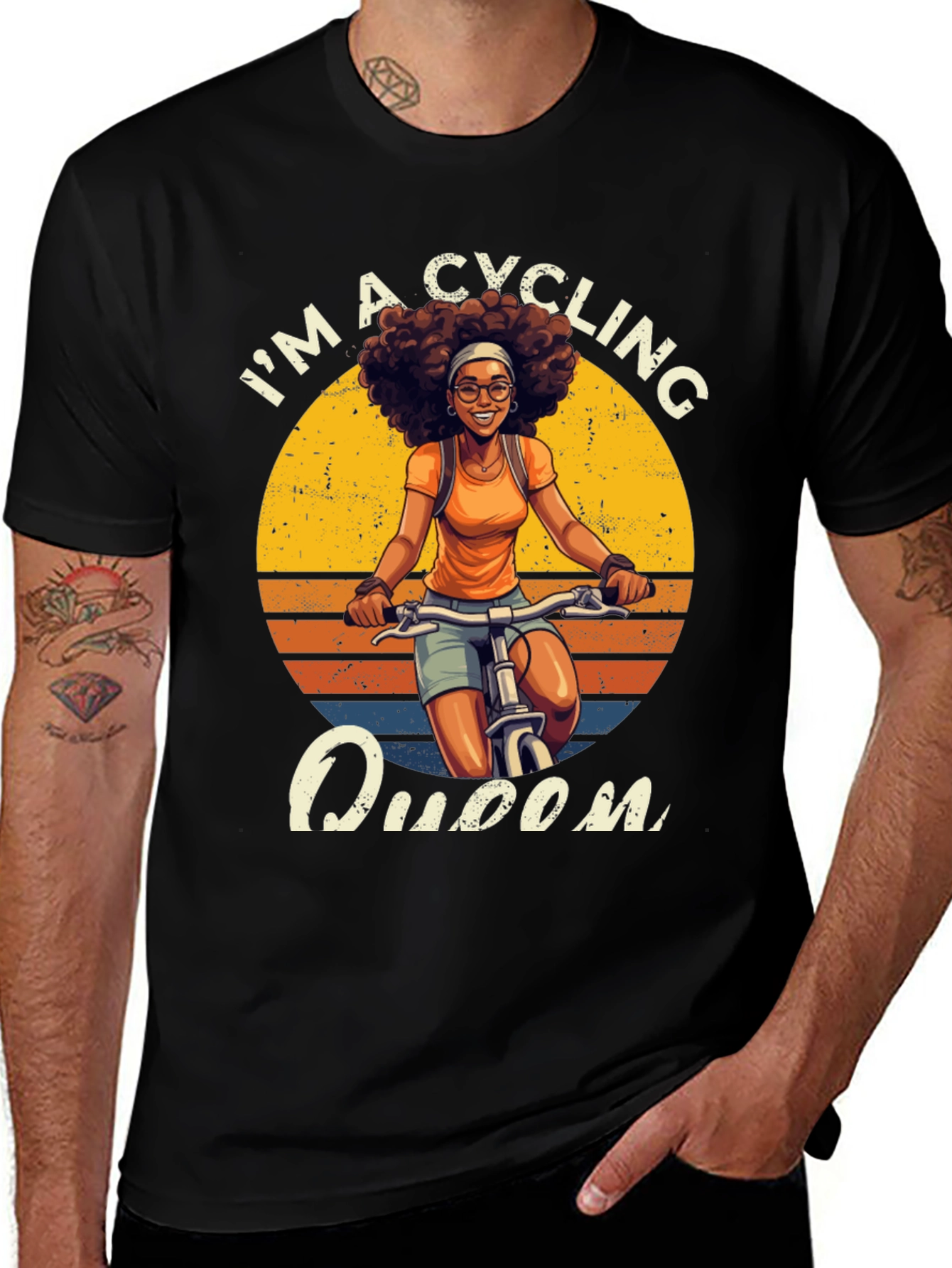Variant 11 of Cycling Queen Graphic Tee - Retro Style