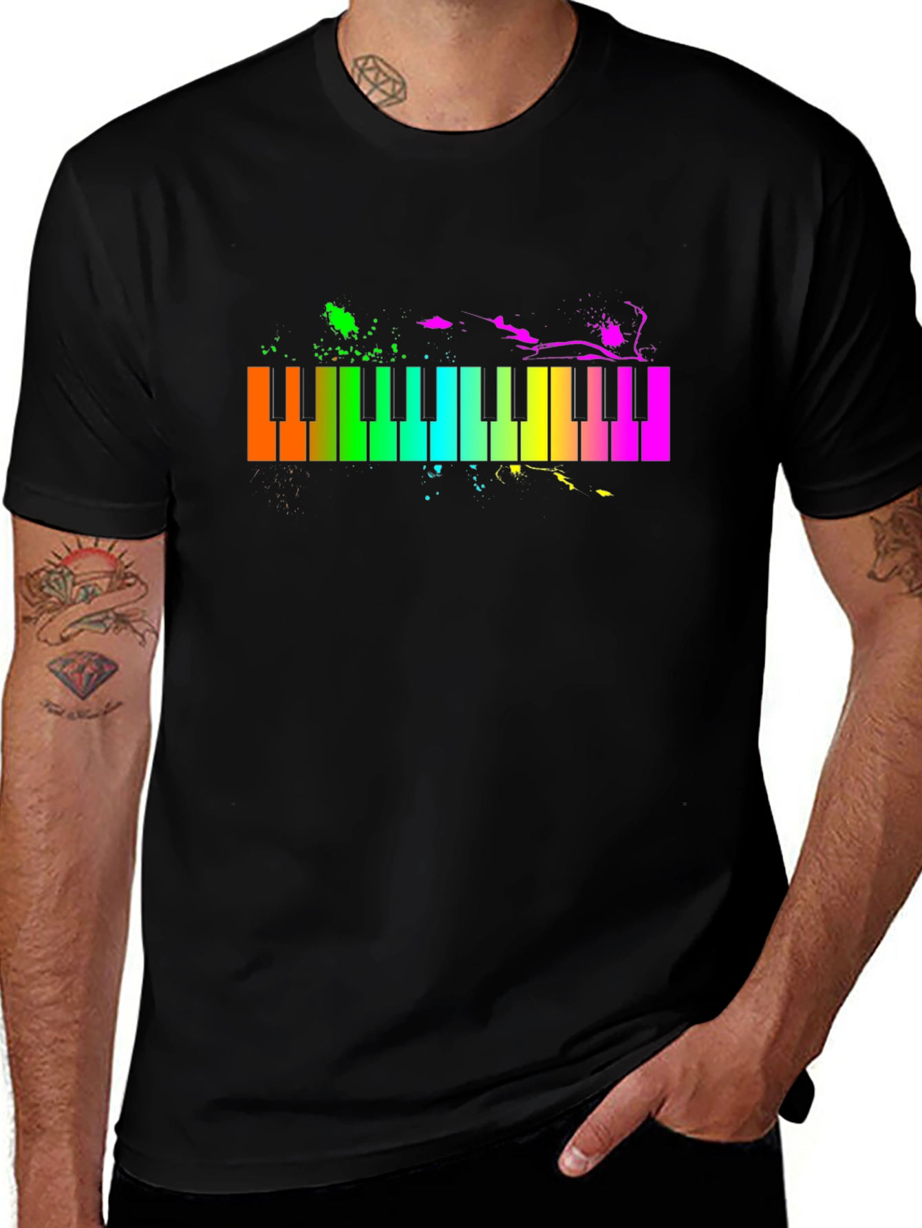 Variant 11 of Rainbow Piano Keys Graphic Tee