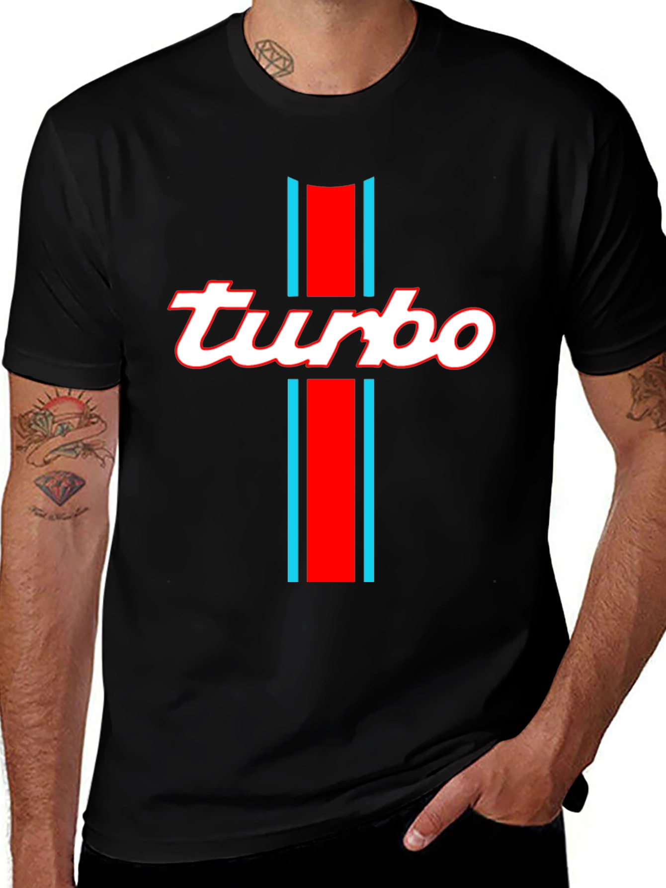 Variant 22 of Turbo Graphic Print Crew Neck T-Shirt