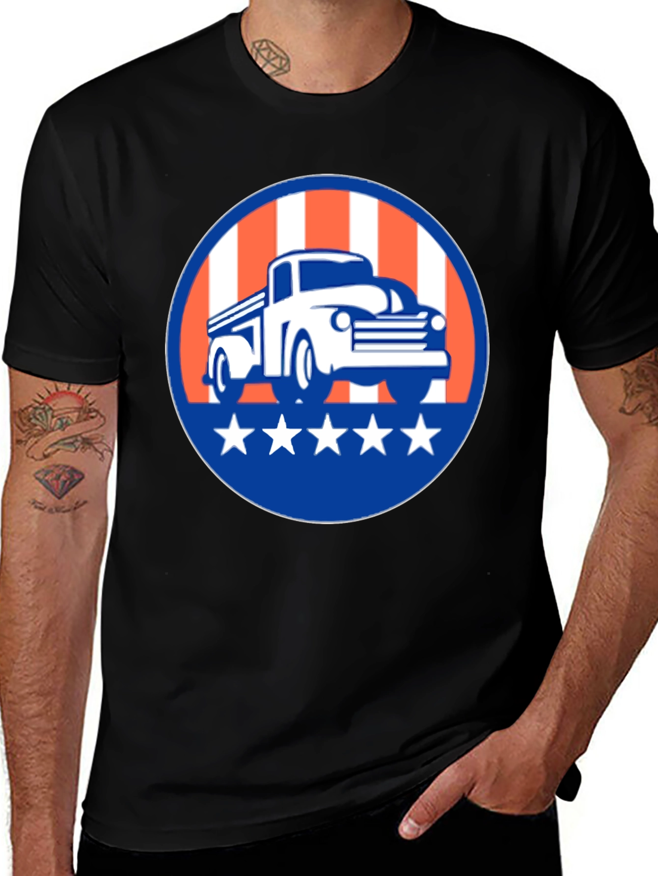 Variant 26 of Vintage Truck Patriotic T-Shirt
