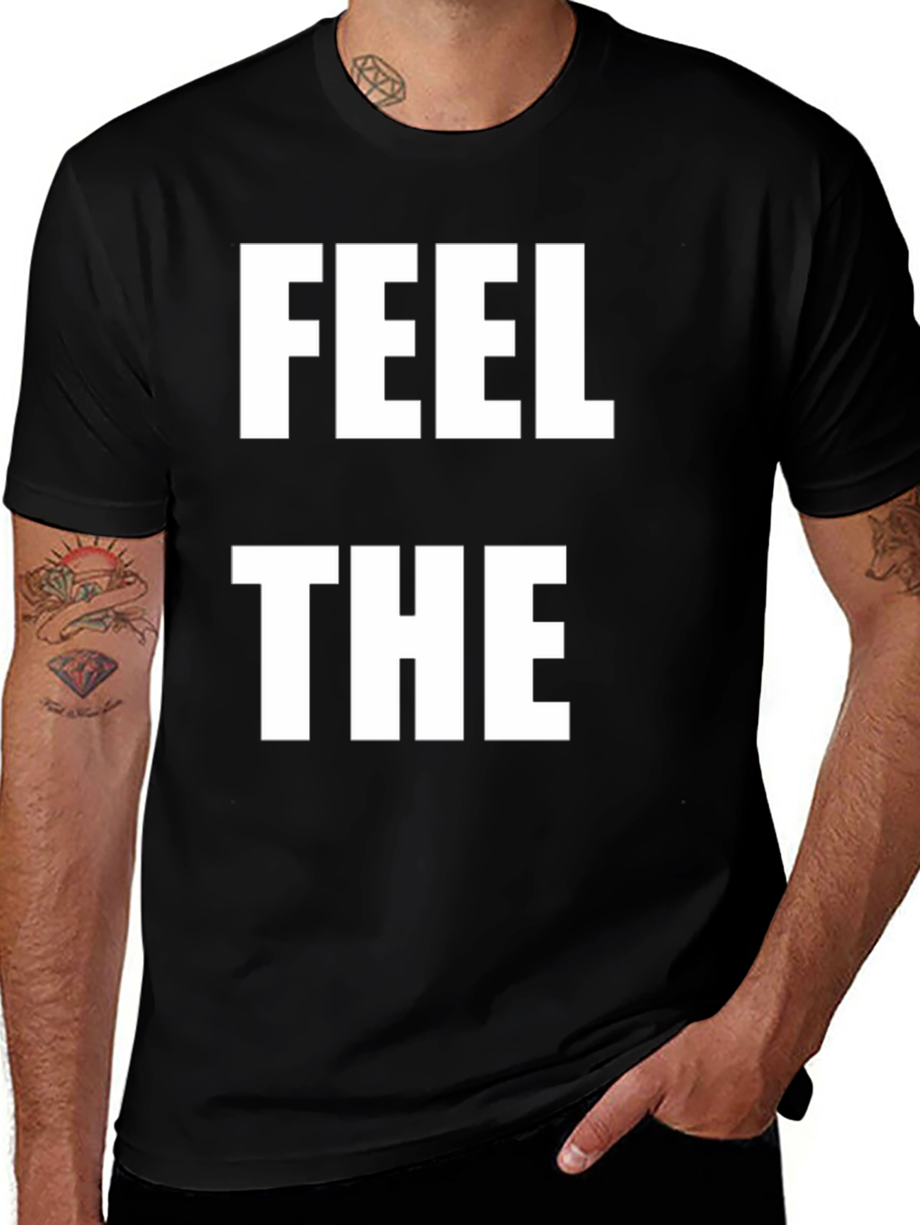 Variant 26 of Feel The T-Shirt Black Cotton Tee