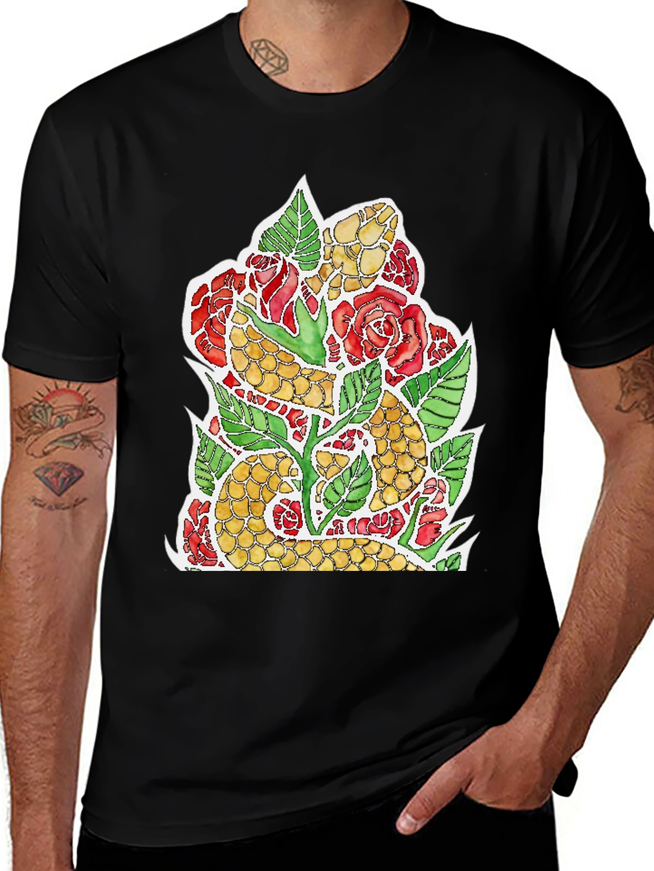 Variant 13 of Snake & Roses Graphic Tee