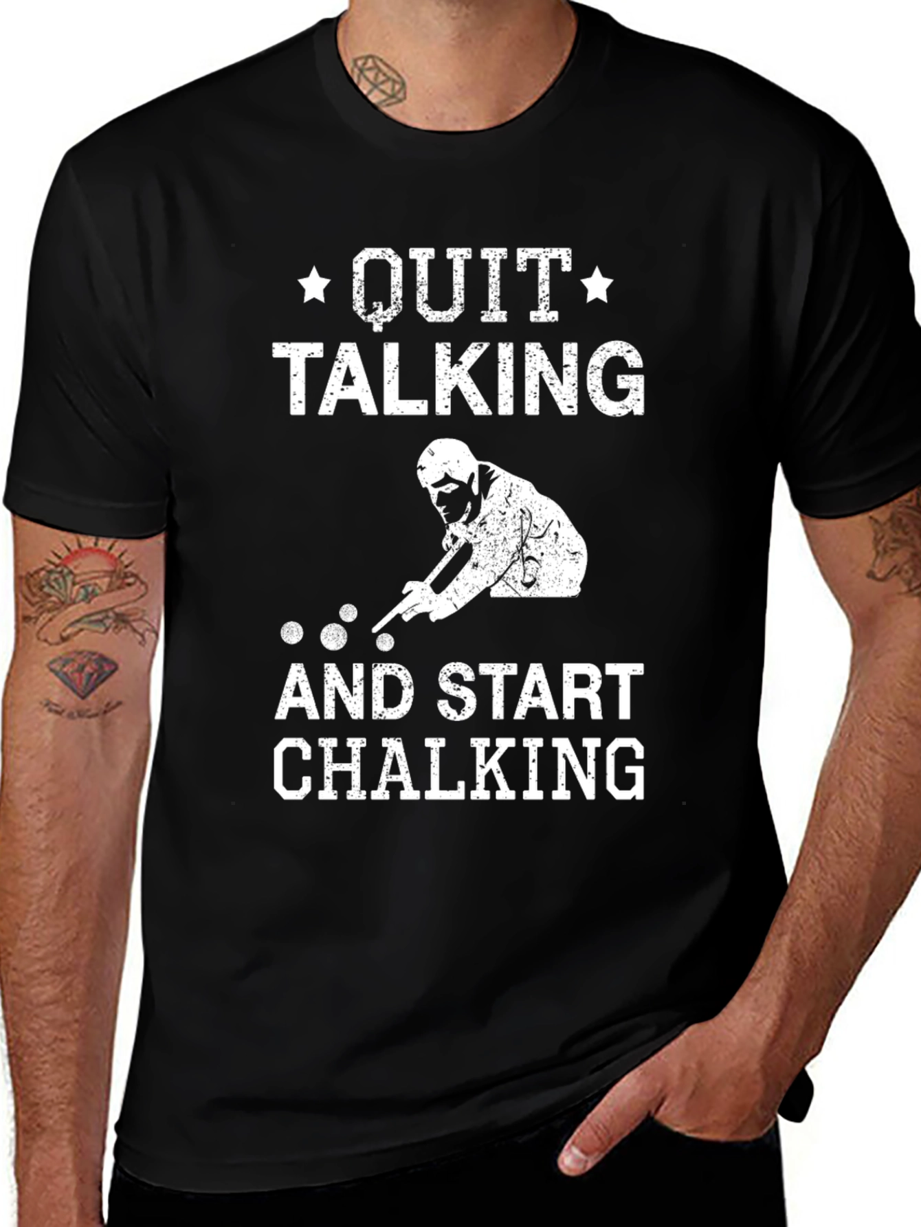 Variant 10 of Quit Talking Start Chalking Billiards T-Shirt