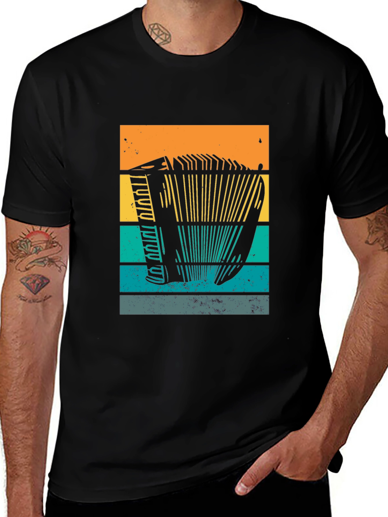 Variant 21 of Retro Accordion T-Shirt - Musical Instrument Graphic Tee